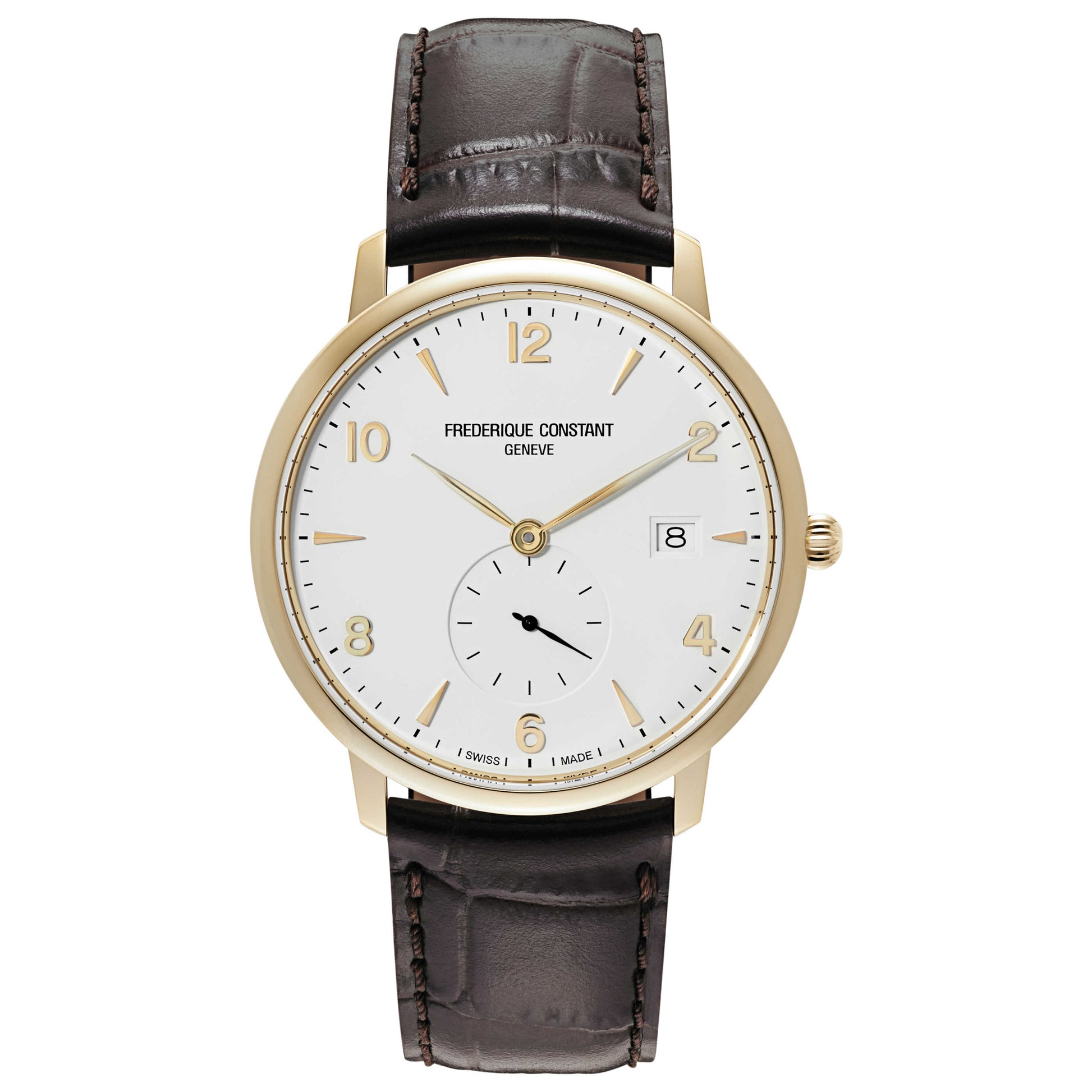 Front view of Frederique Constant Slimline Men's Swiss Quartz (Battery-Powered) Watch FC-245VA5S5
