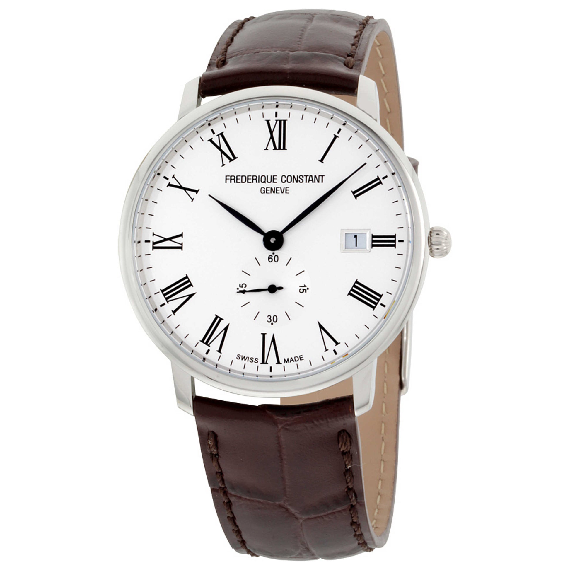 Front view of Frederique Constant Slimline Men's Quartz Watch FC-245WR5S6DBR