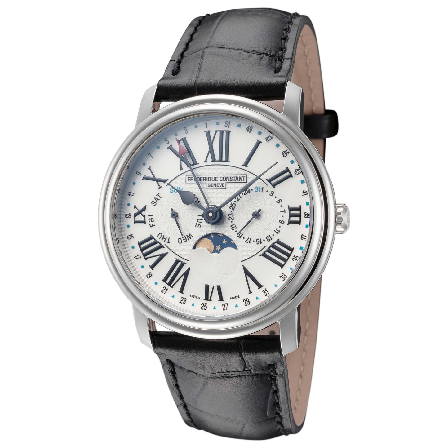 Front view of Frederique Constant Classics Business Timer Men's Quartz Watch FC-270M4P6