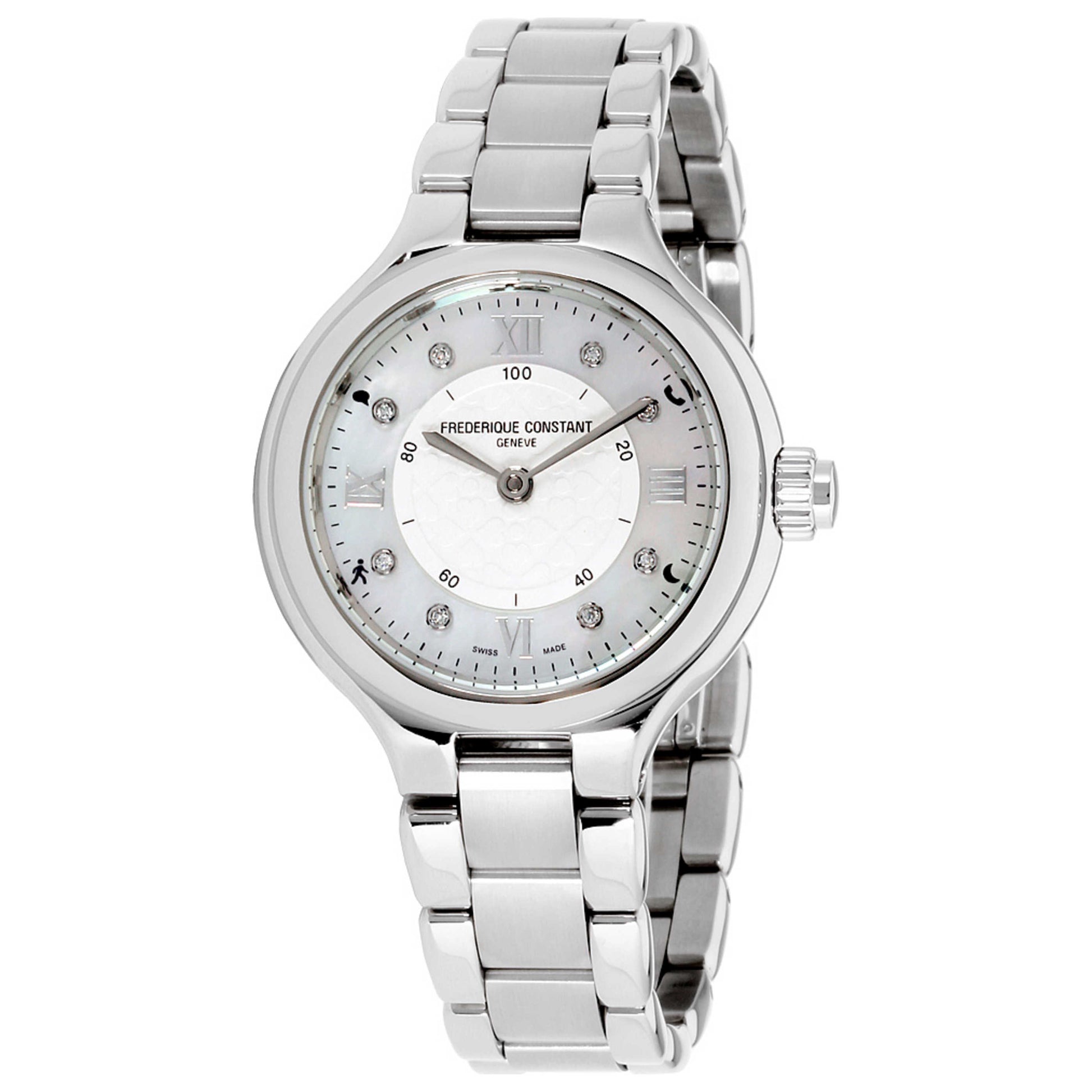 Front view of Frederique Constant Horological Smartwatch Women's Quartz Smartwatch FC-281WHD3ER6B