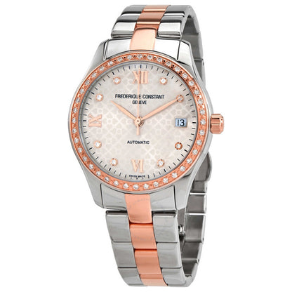 Front view of Frederique Constant Double Heart Beat Women's Automatic Watch FC-303LGD3BD2B