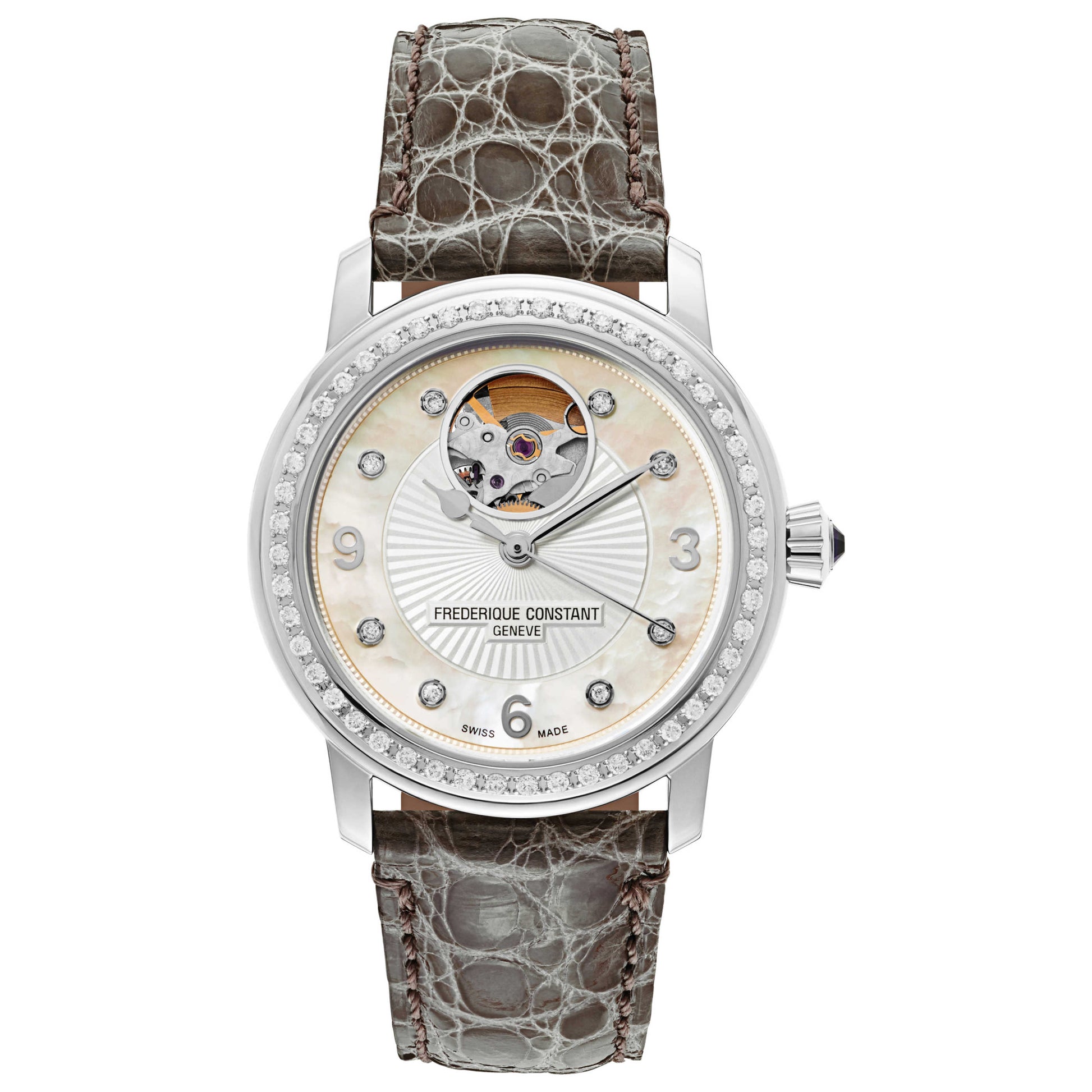 Front view of Frederique Constant Heart Beat Women's Automatic Watch FC-310HBAD2PD6