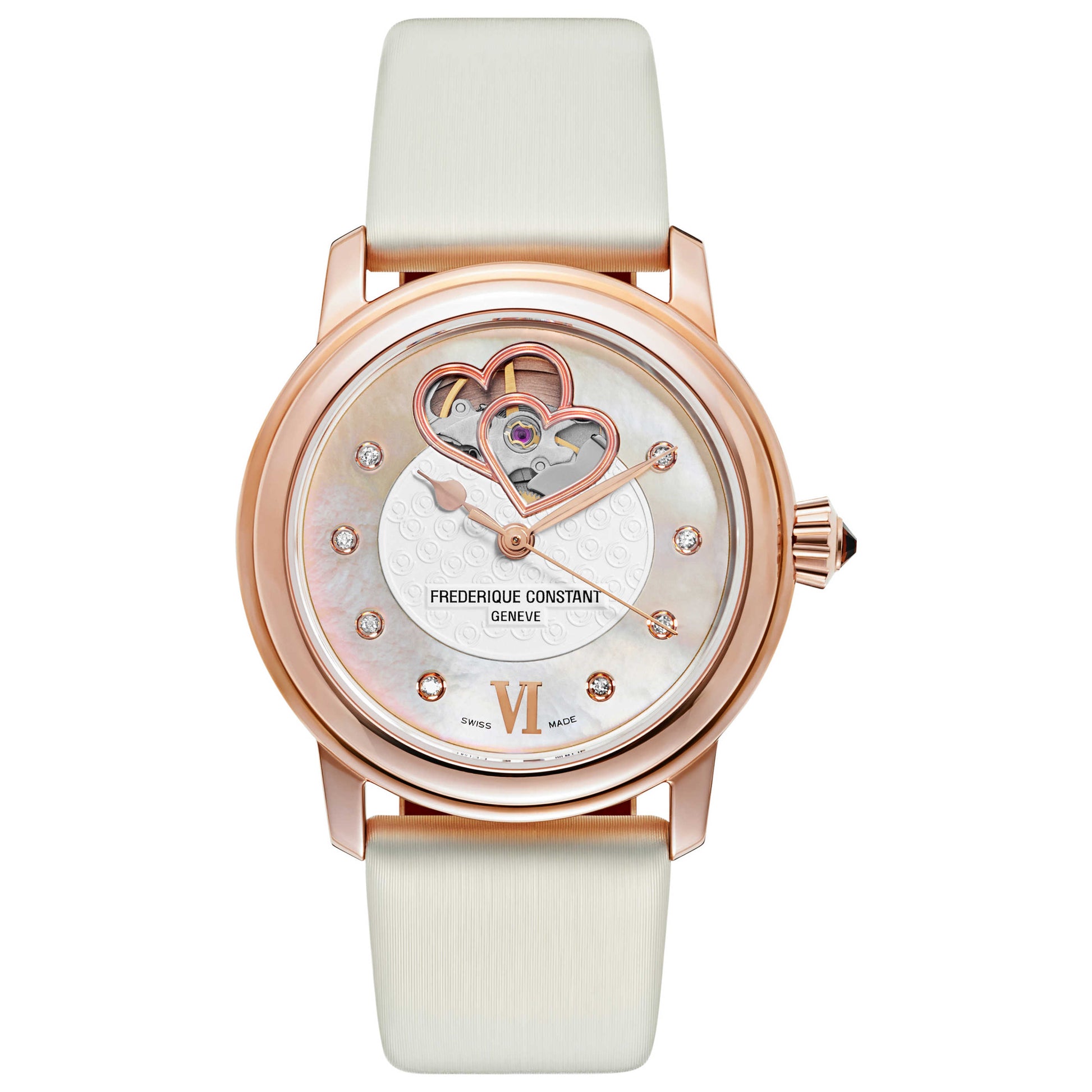 Front view of Frederique Constant World Heart Federation Women's Automatic Watch FC-310WHF2P4