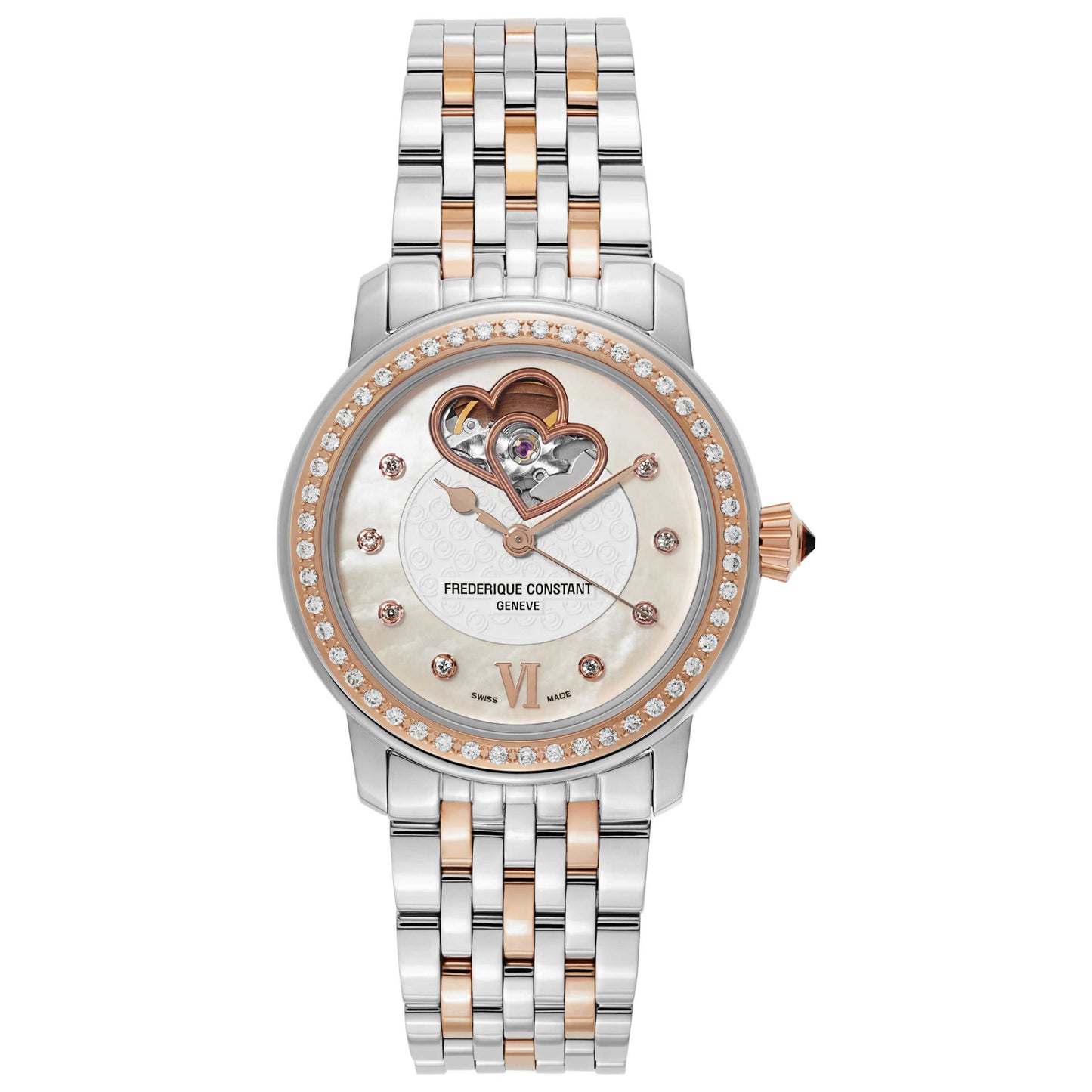 Front view of Frederique Constant World Heart Federation Women's Automatic Watch FC-310WHF2PD2B3