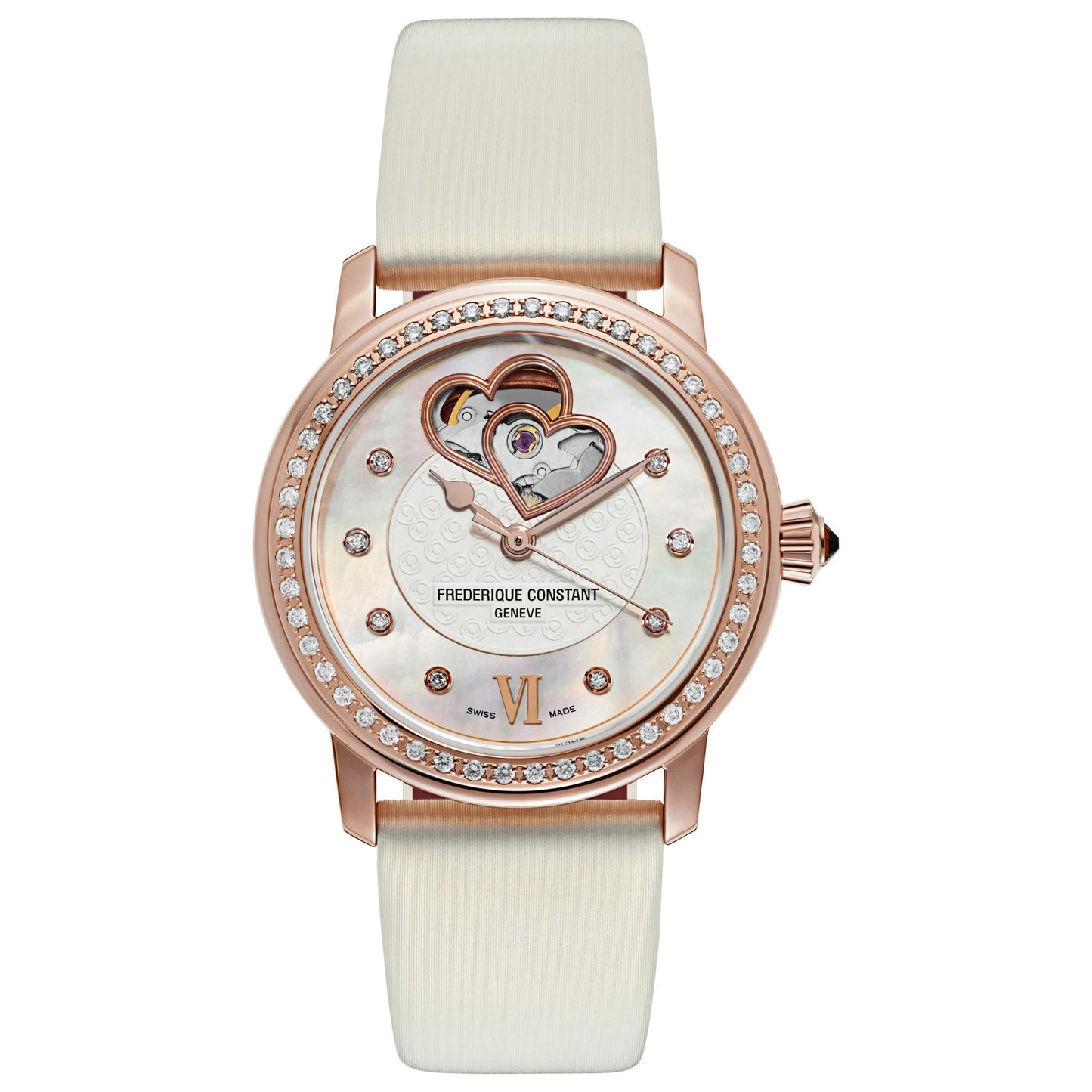 Front view of Frederique Constant World Heart Federation Women's Automatic Watch FC-310WHF2PD4