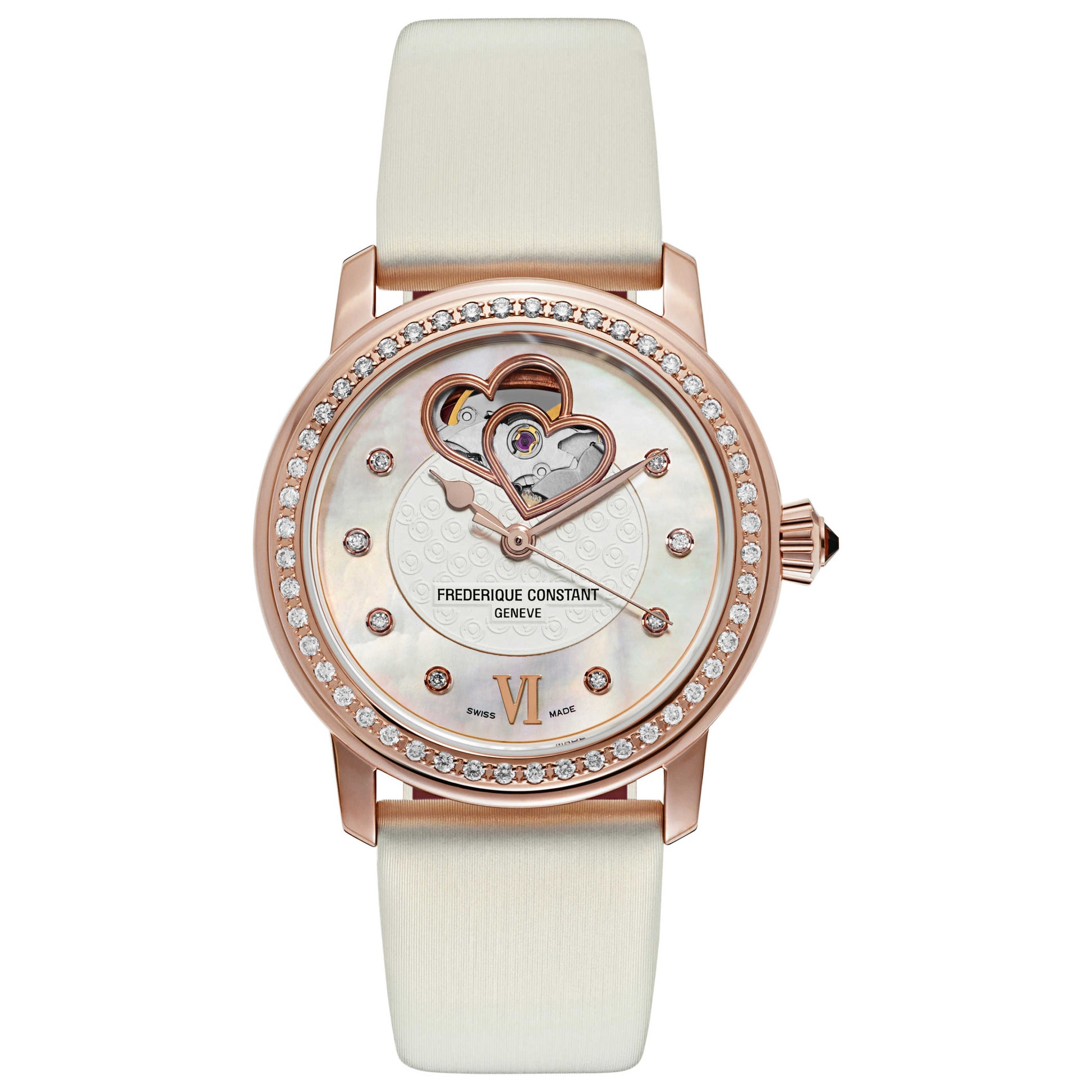 Front view of Frederique Constant World Heart Federation Women's Automatic Watch FC-310WHF2PD4