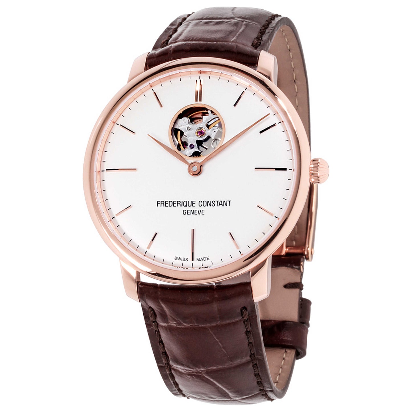 Front view of Frederique Constant Slimline Men's Automatic Watch FC-312V4S4