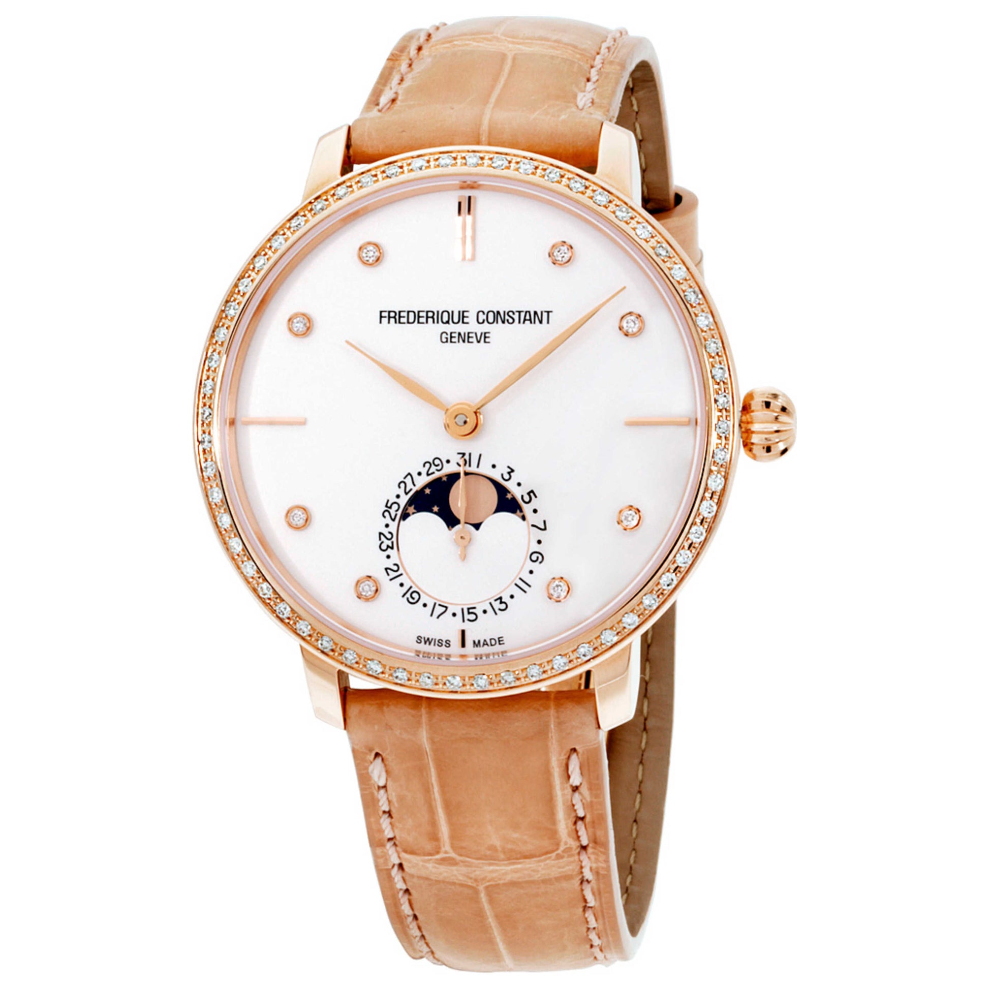 Front view of Frederique Constant Slimline Women's Automatic Watch FC-703VD3SD4
