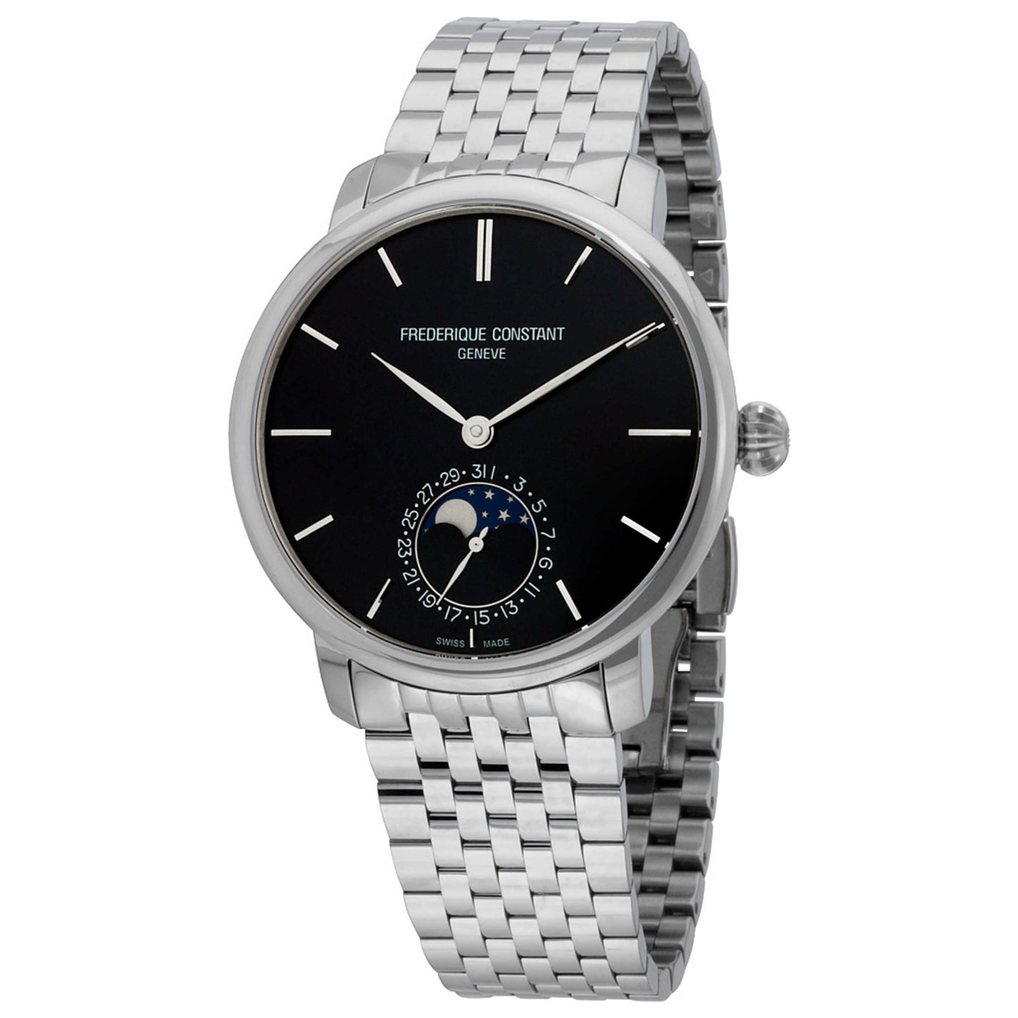 Front view of Frederique Constant Slimline Men's Automatic Watch FC-705N4S6B