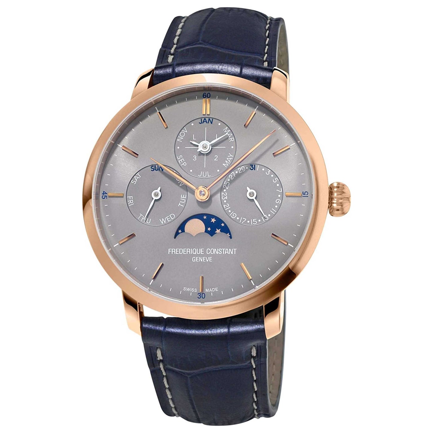 Front view of Frederique Constant Slimline Men's Automatic Watch FC-775G4S4