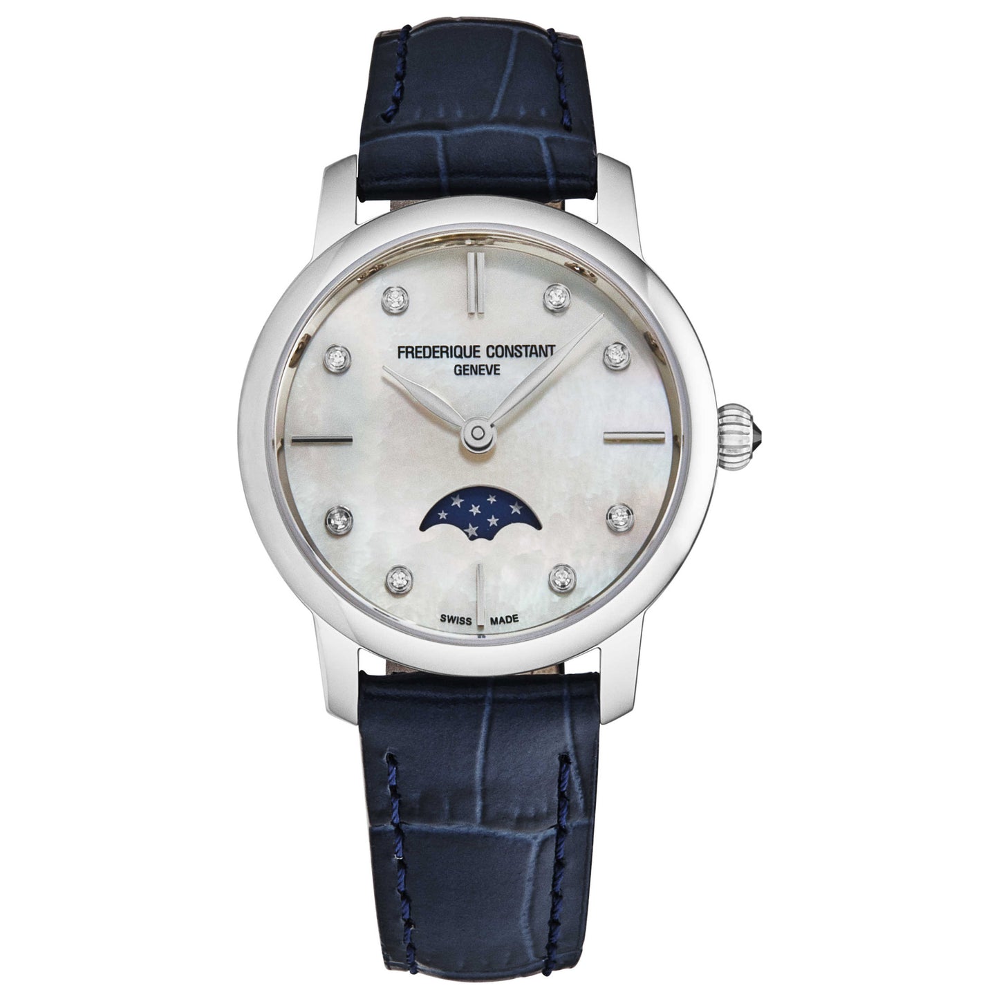Front view of Frederique Constant Slim Line Women's Quartz Watch FC206MPWD1S6