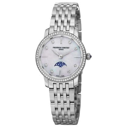 Front view of Frederique Constant Slim Line Women's Quartz Watch FC206MPWD1SD6B