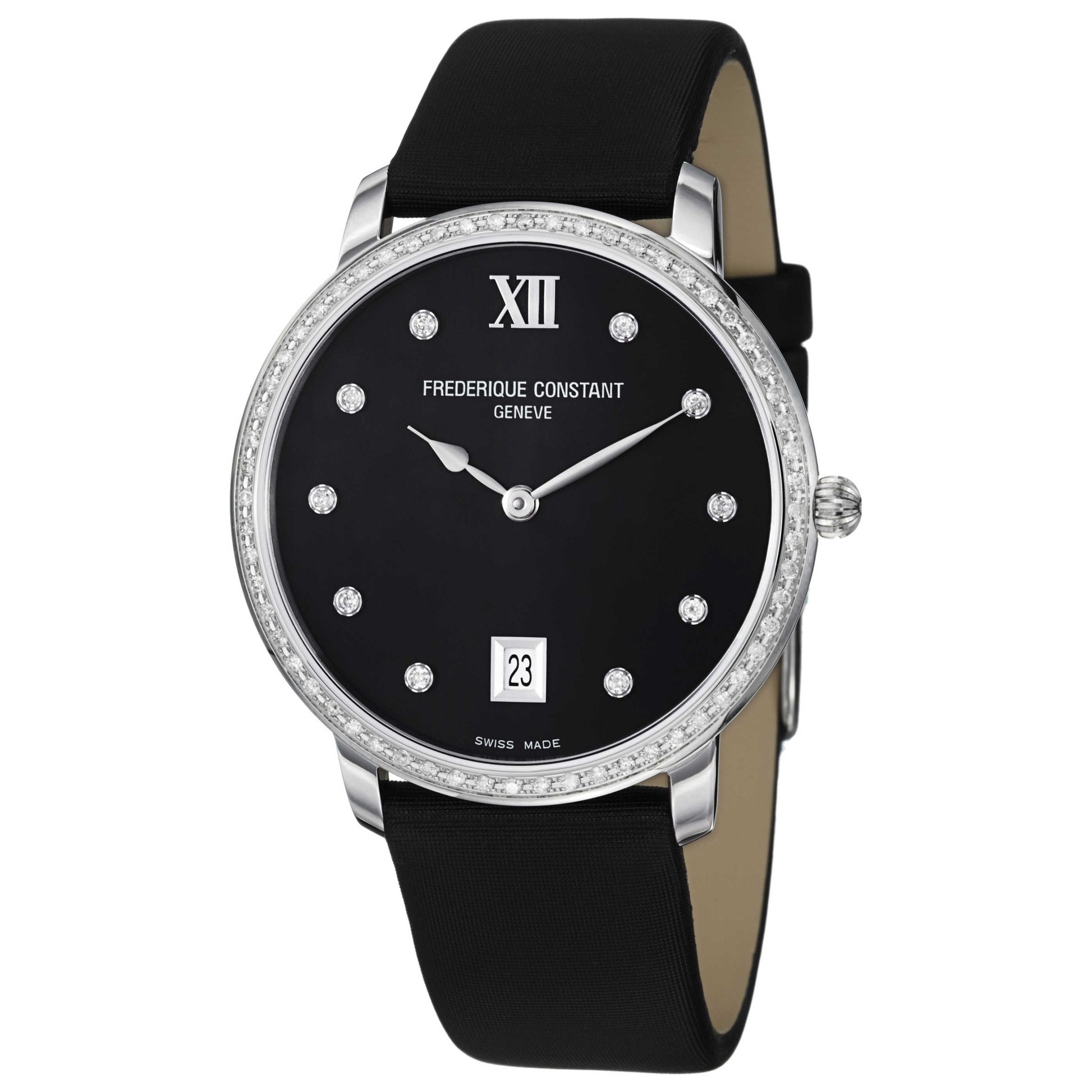 Front view of Frederique Constant Slimline Women's Quartz Watch FC220B4SD36