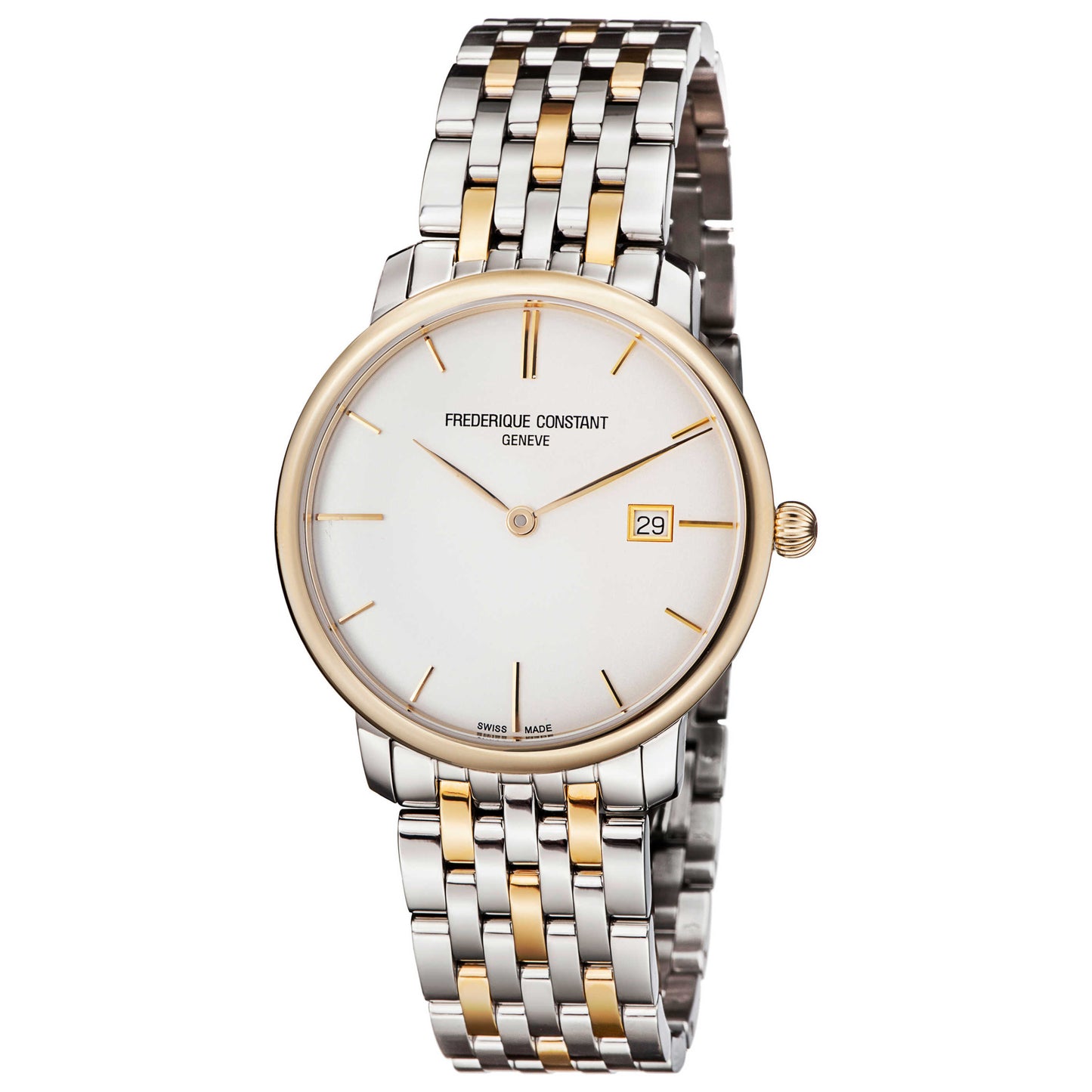 Front view of Frederique Constant Slimline Men's Automatic Watch FC306V4S3B2