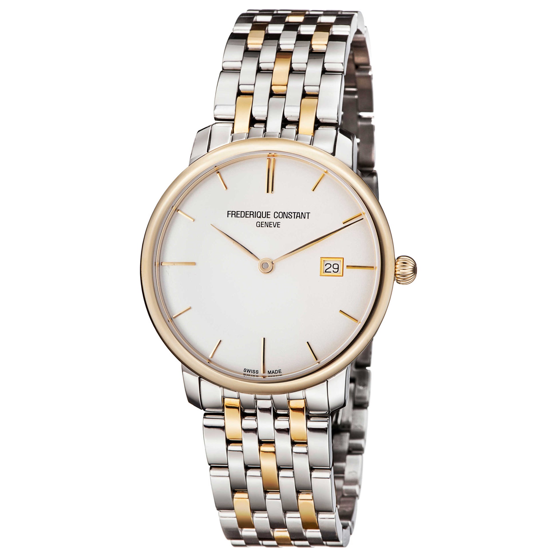Front view of Frederique Constant Slimline Men's Automatic Watch FC306V4S3B2