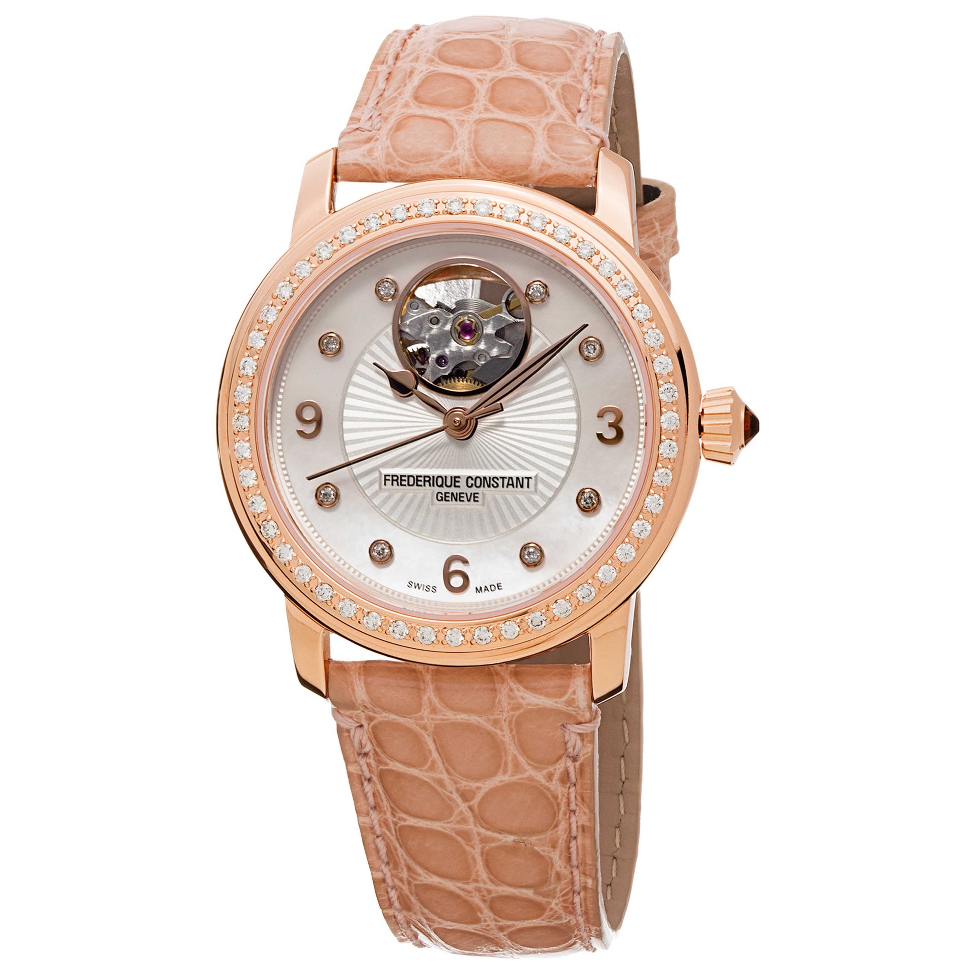 Front view of Frederique Constant Heartbeat Women's Automatic Watch FC310HBAD2PD4