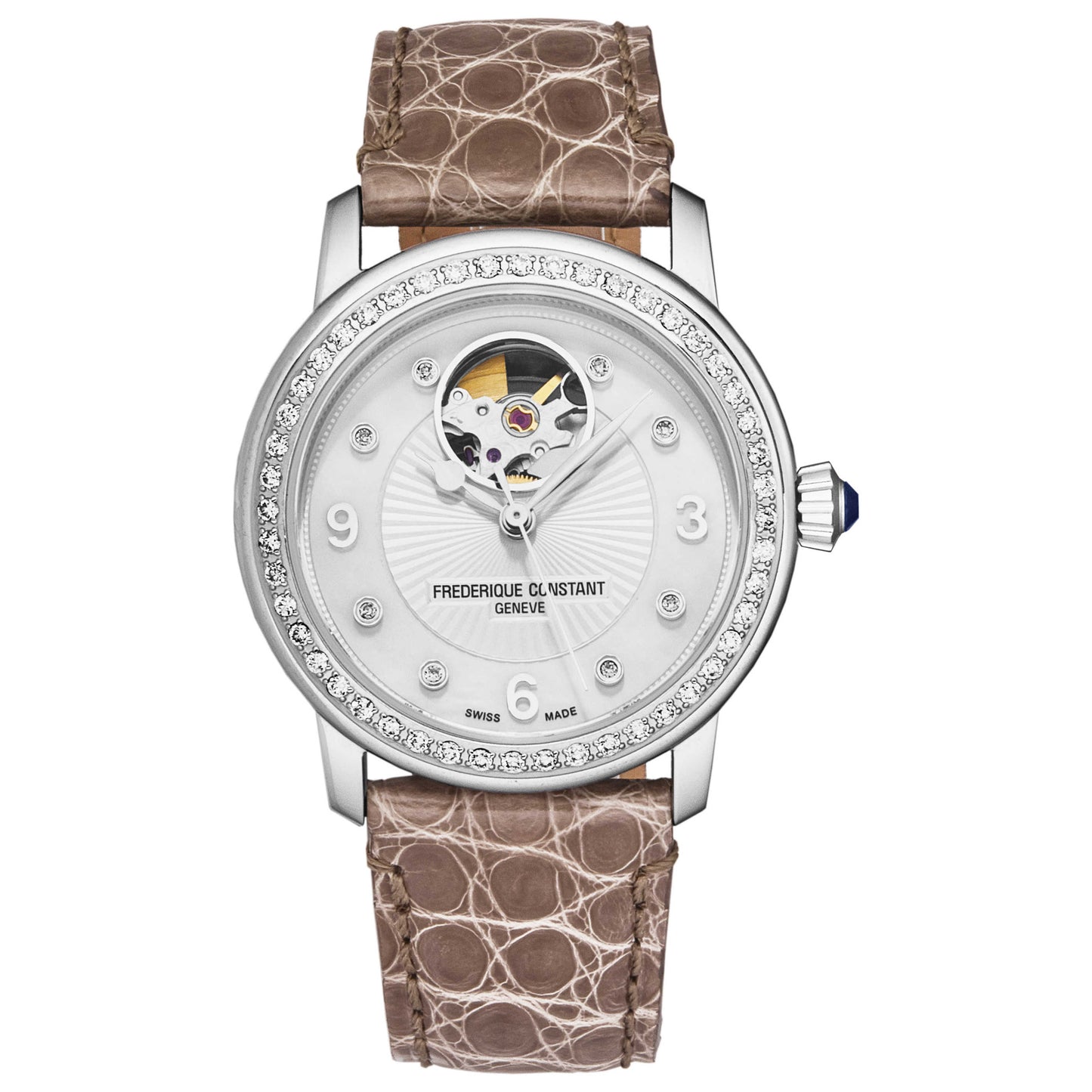 Front view of Frederique Constant Heartbeat Women's Automatic Watch FC310HBAD2PD6