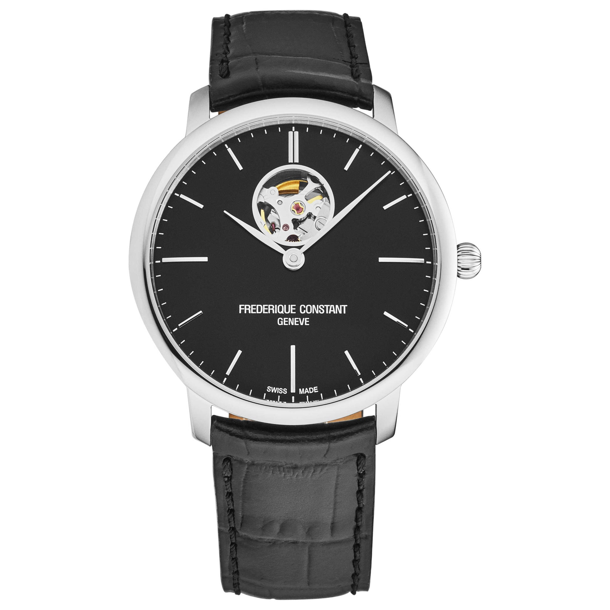 Front view of Frederique Constant Slimline Men's Automatic Watch FC312B4S6