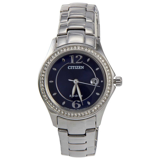 Front view of Citizen Silhouette Crystal Women's Solar Watch FE1140-86L
