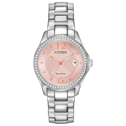 Front view of Citizen Silhouette Women's Solar Powered Quartz Eco-Drive Watch FE1140-86X