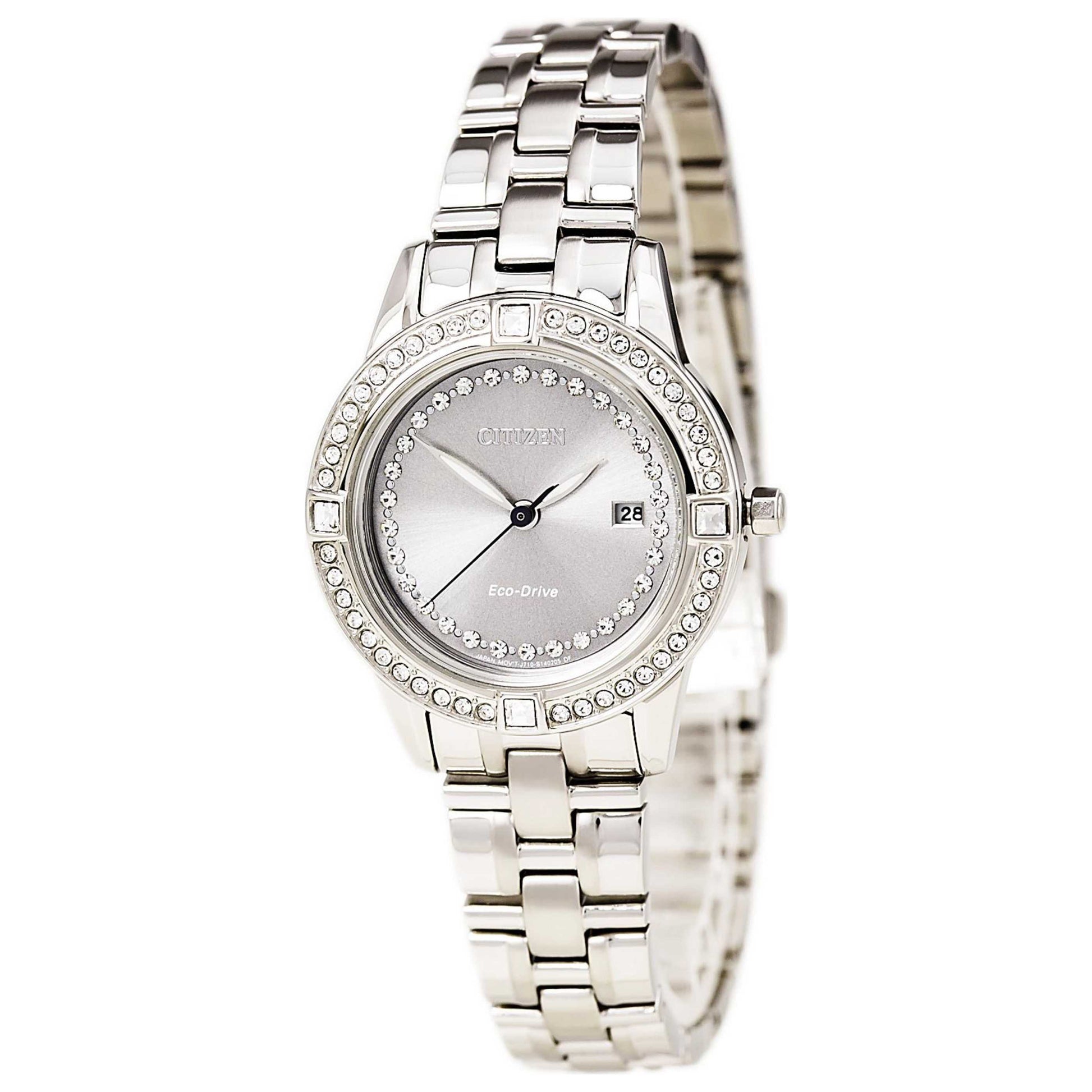 Front view of Citizen Silhouette Women's Solar Powered Quartz Eco-Drive Watch FE1150-58H