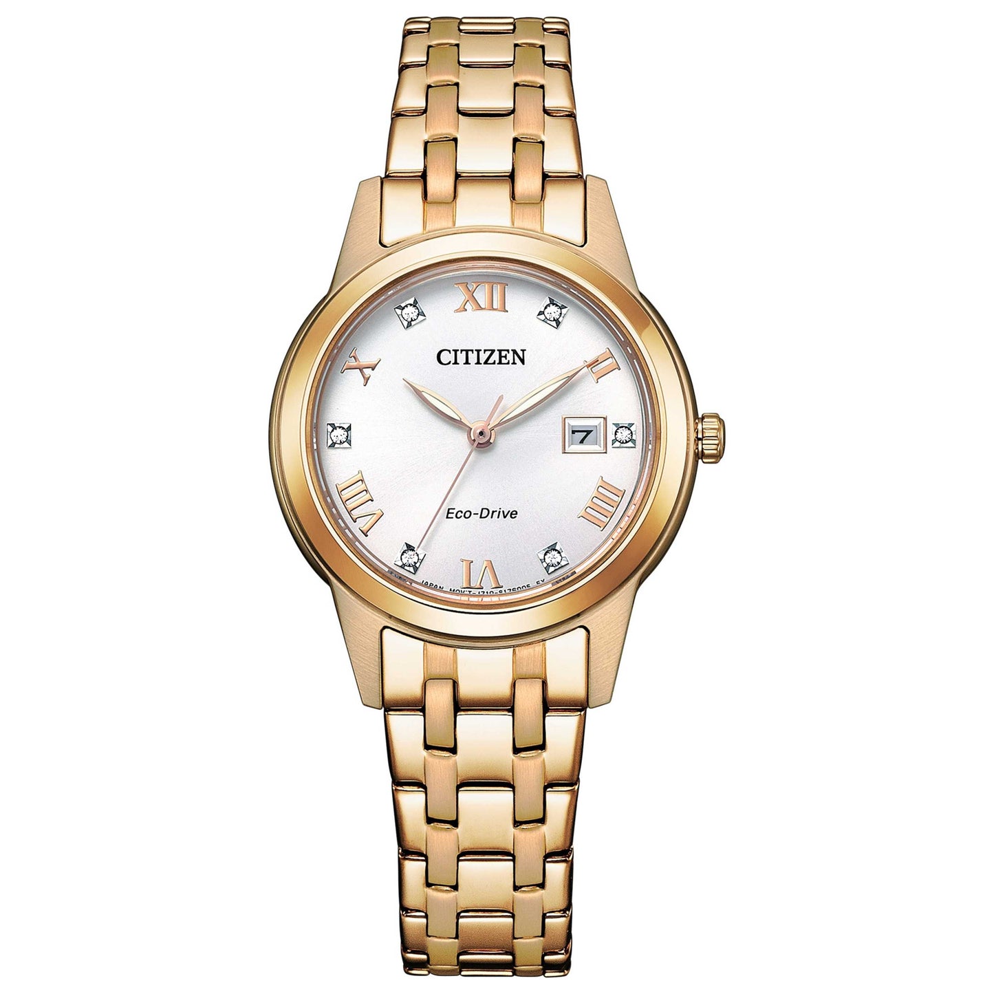 Front view of Citizen Classic Women's Solar Powered Quartz Eco-Drive Watch FE1243-59A