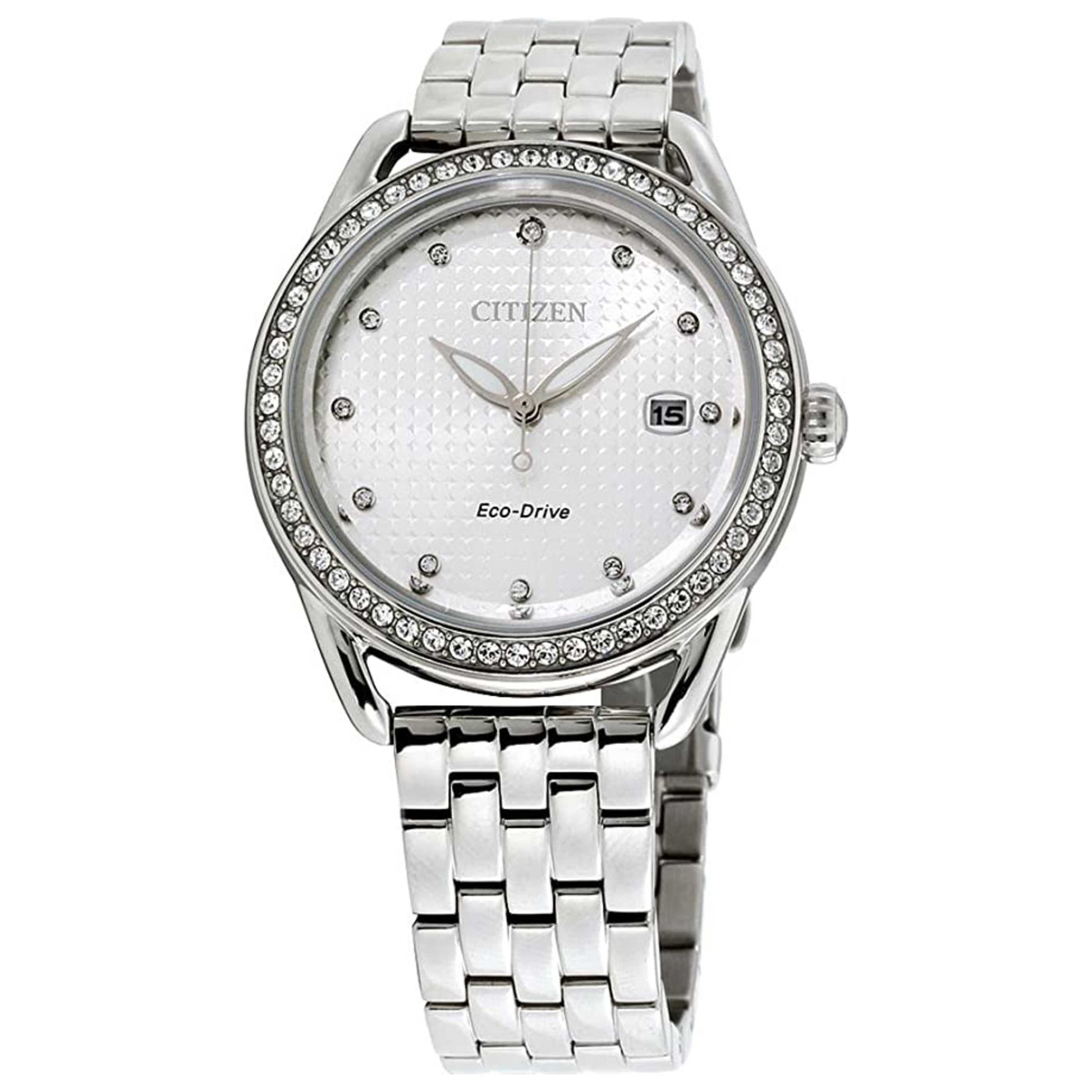 Front view of Citizen Dress Women's Solar Powered Quartz Eco-Drive Watch FE6110-55A