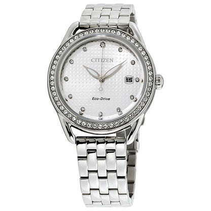 Front view of Citizen Dress Women's Solar Powered Quartz Eco-Drive Watch FE6110-55A