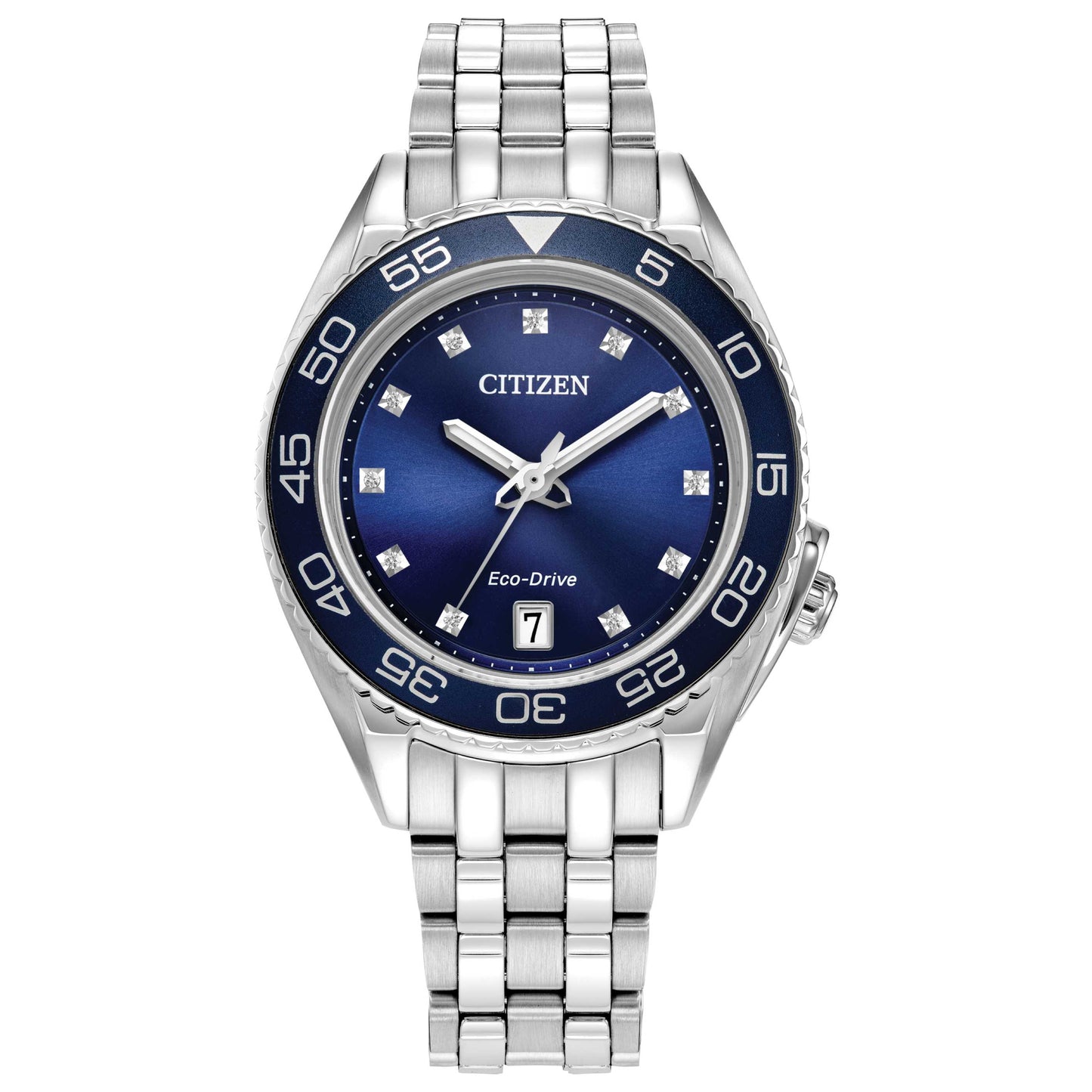 Front view of Citizen Carson Women's Solar Powered Quartz Eco-Drive Watch FE6160-57L