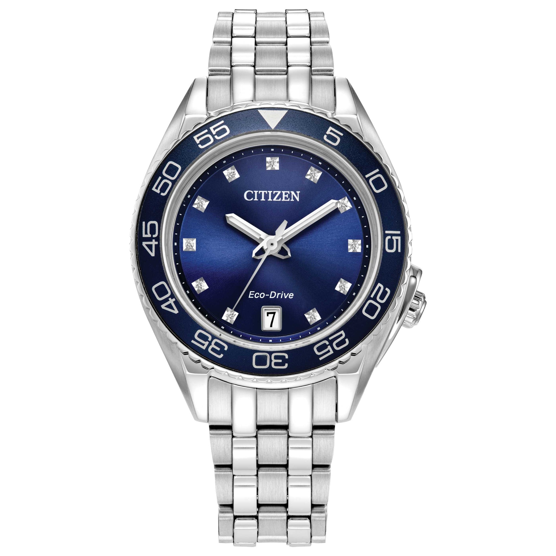 Front view of Citizen Carson Women's Solar Powered Quartz Eco-Drive Watch FE6160-57L