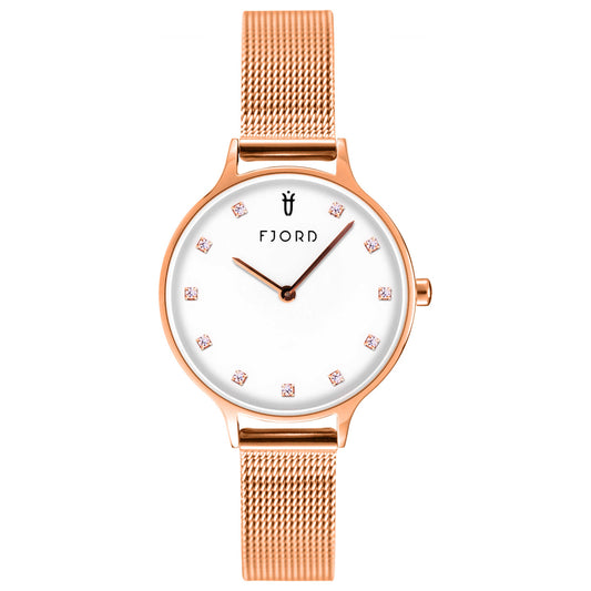Front view of Fjord Gyda Women's Quartz Watch FJ-6054-55