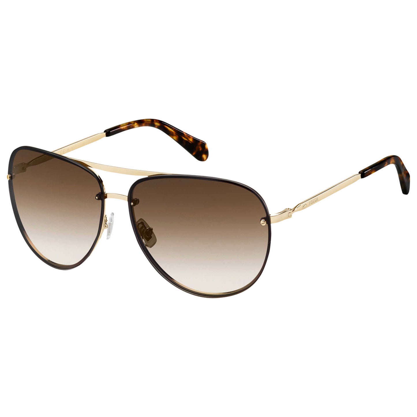 Front view of Fossil Fashion Unisex Sunglasses FOS2084S-037G-HA-62