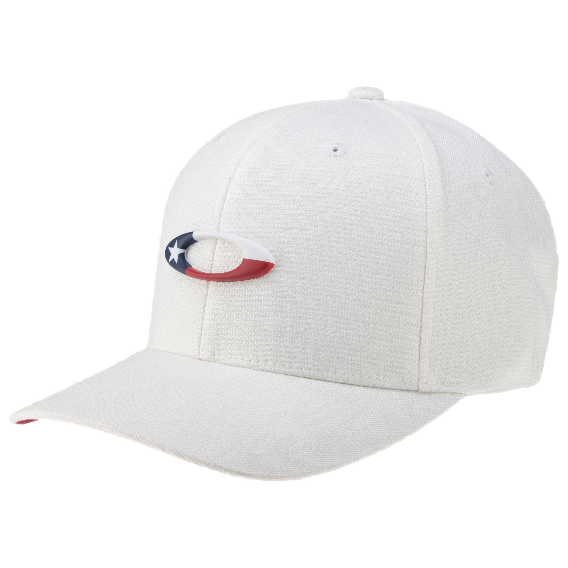 Front view of Oakley White Tincan Texas Flag Men's Hat FOS900139-100-L-XL