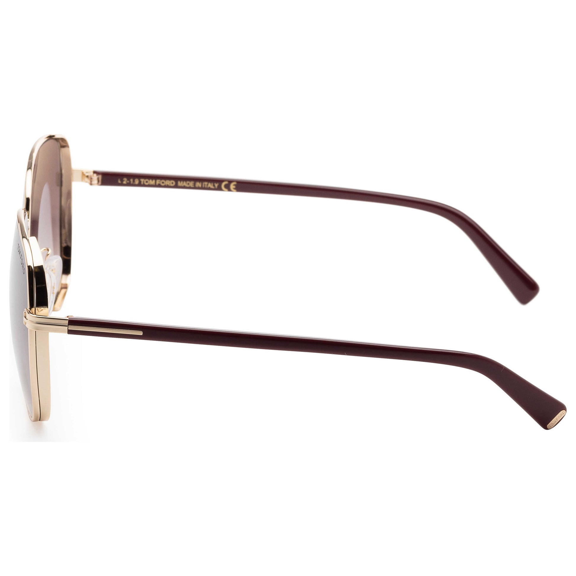 Left view of Tom Ford Fashion Women's Sunglasses FT0722-32G-59