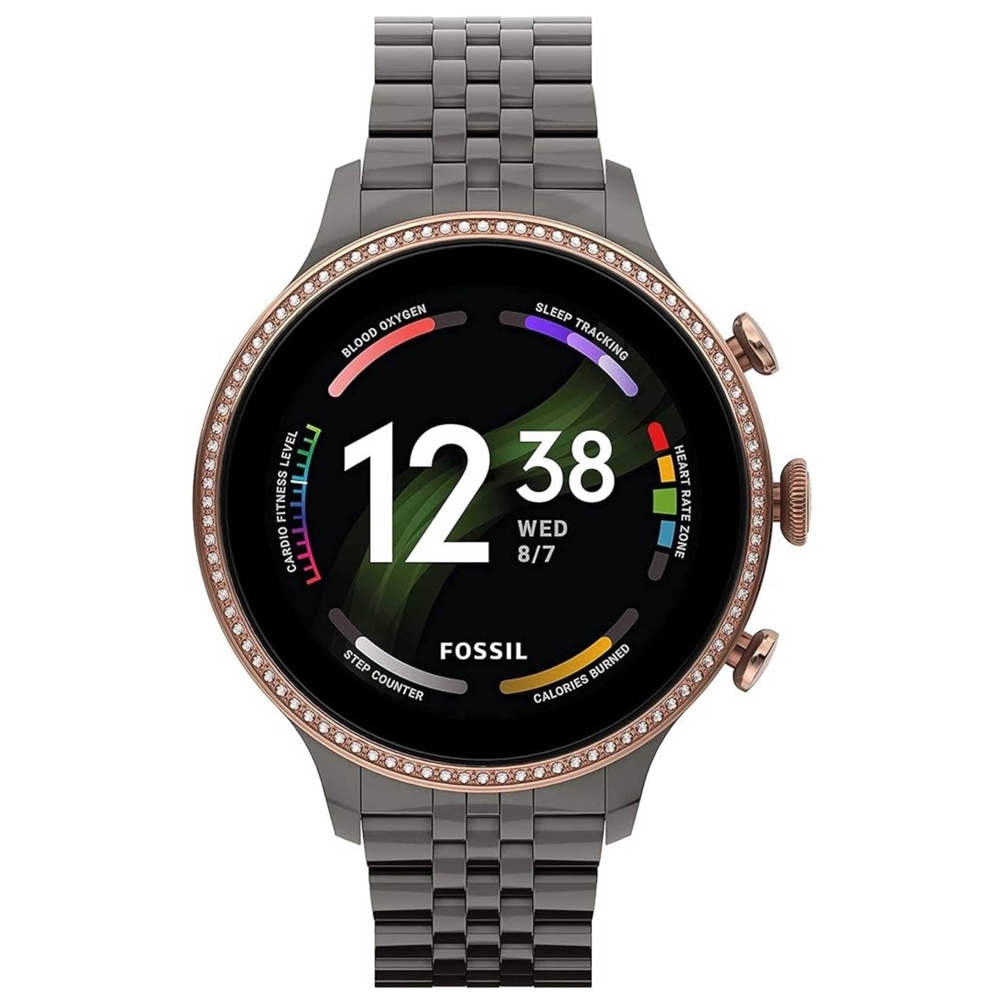 Front view of Fossil Gen 6 Women's Quartz Smartwatch FTW6078