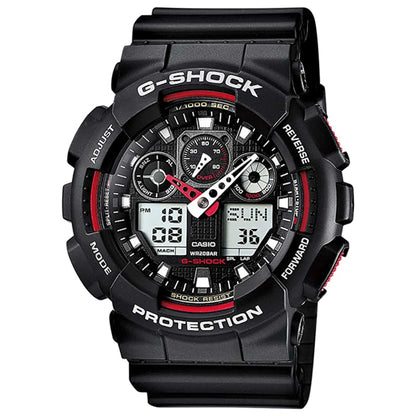 Front view of Casio G-Shock Men's Quartz Watch GA-100-1A4NDR