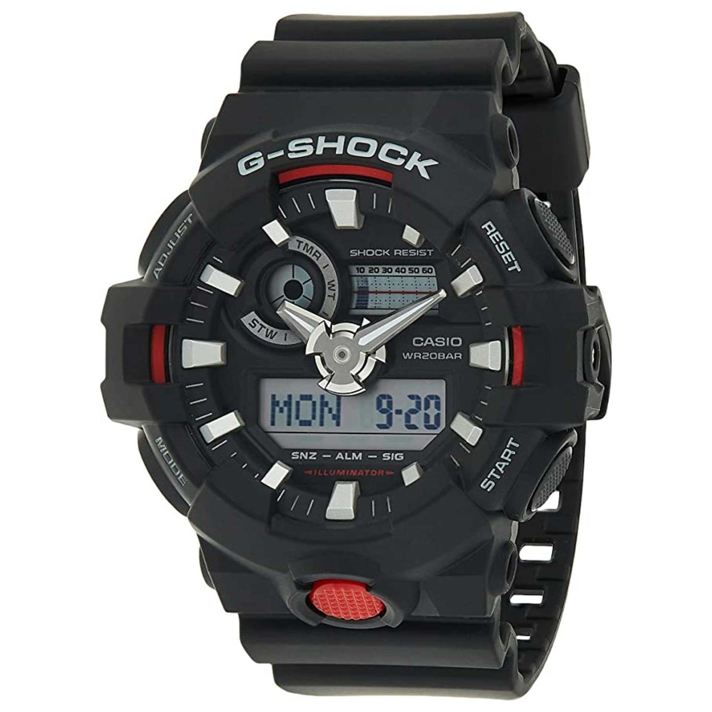 Front view of Casio G-Shock Men's Quartz Watch GA-700-1ADR