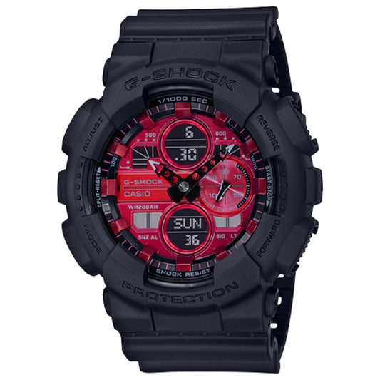 Front view of Casio G-Shock Red Adrenalin Men's Quartz Watch GA140AR-1A