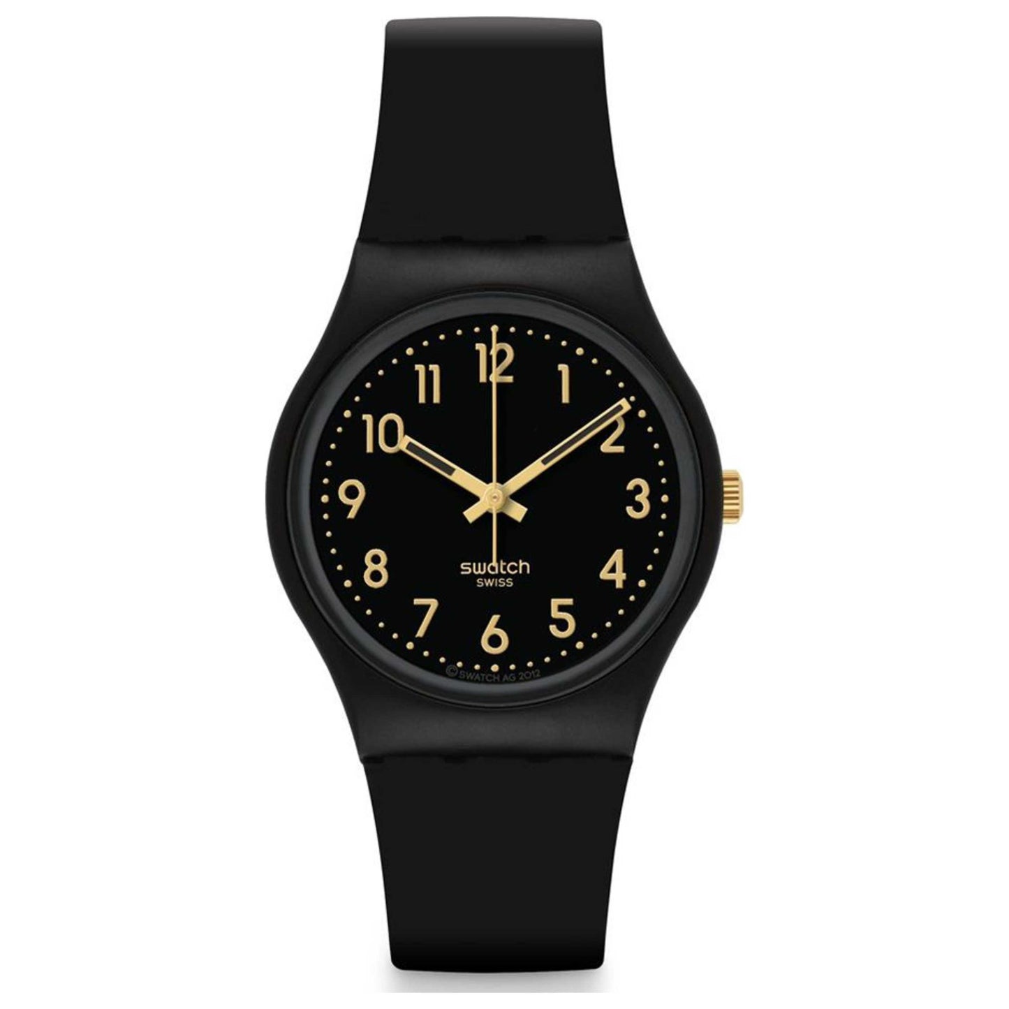 Front view of Swatch Silicone Unisex Swiss Quartz (Battery-Powered) Watch GB274