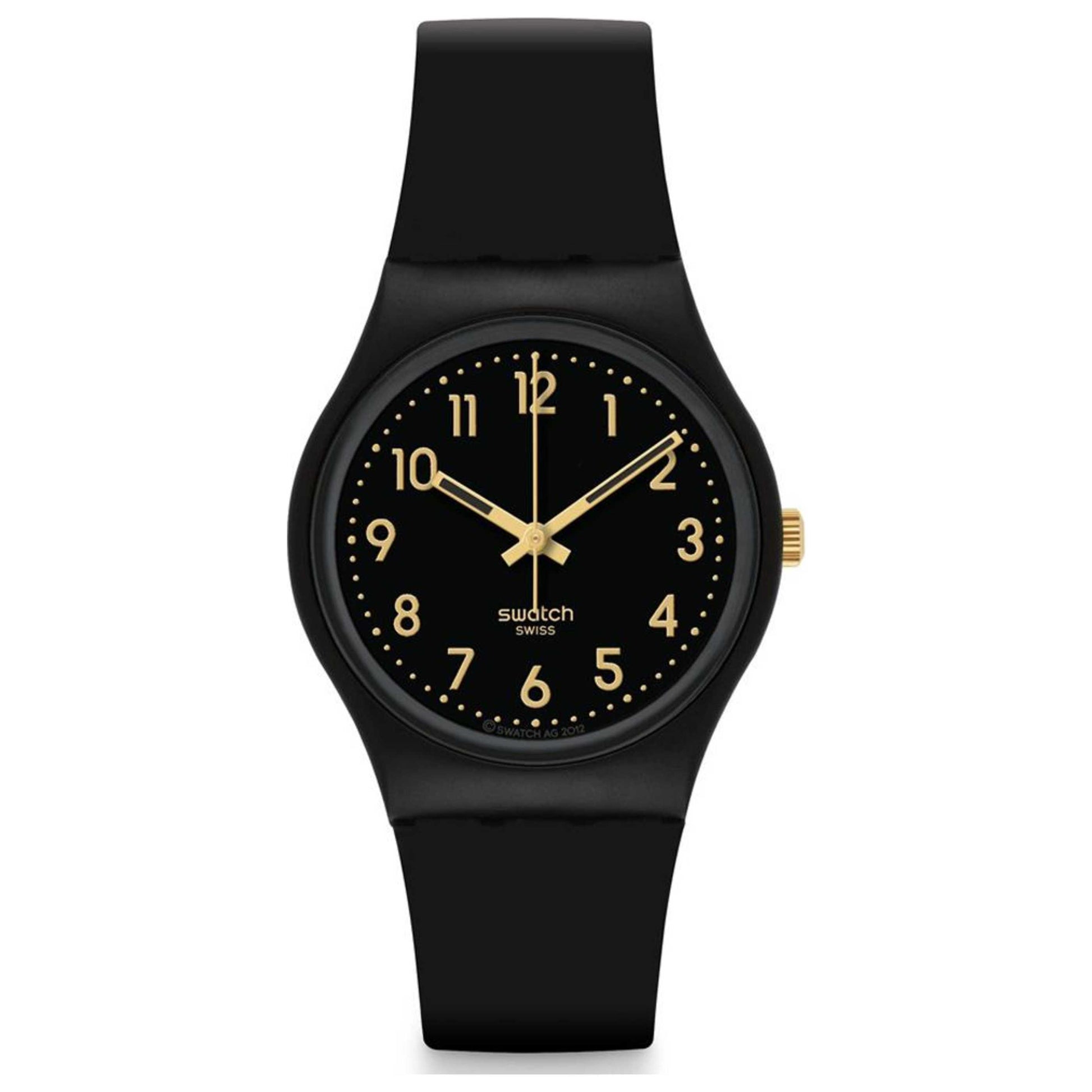 Front view of Swatch Silicone Unisex Swiss Quartz (Battery-Powered) Watch GB274