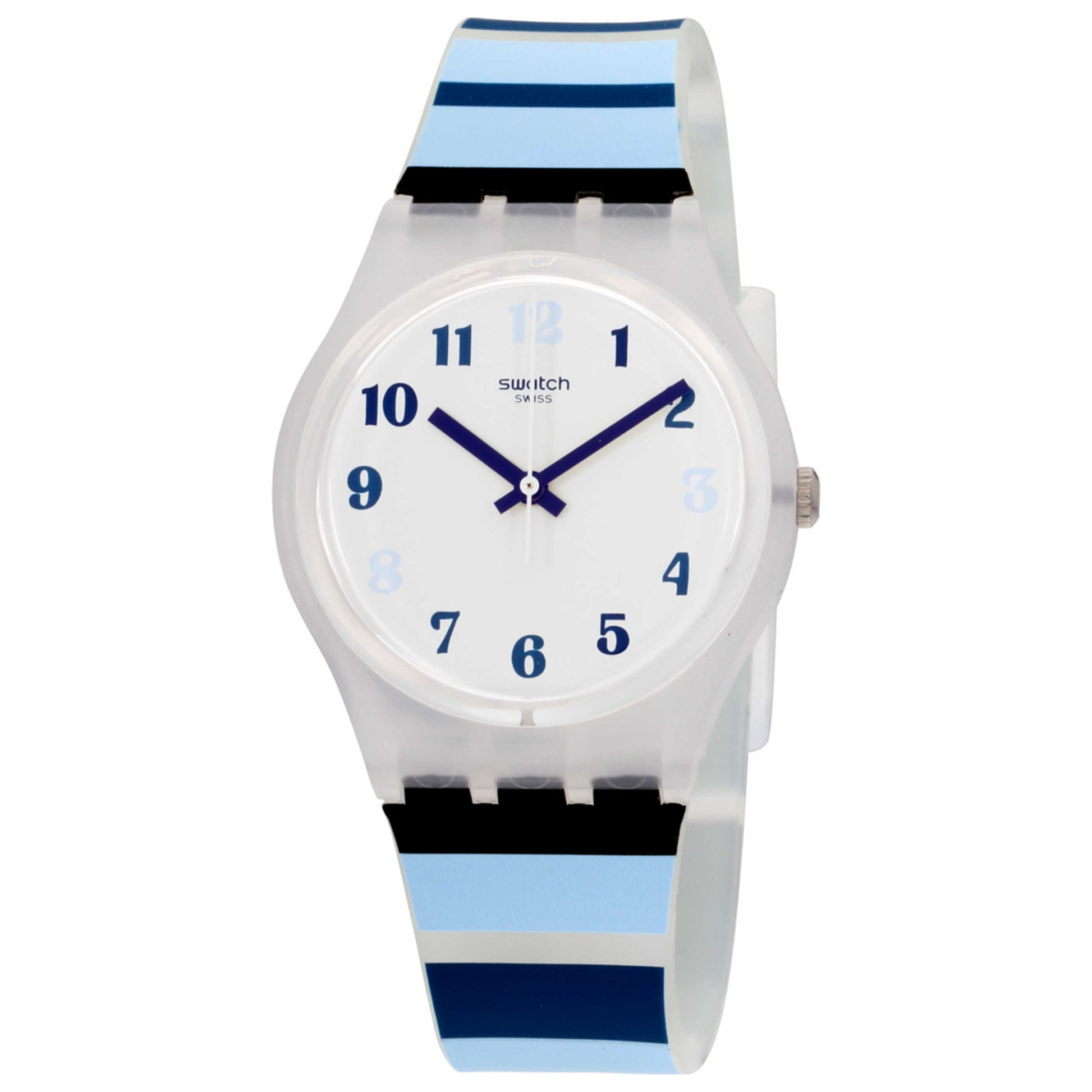 Front view of Swatch Silicone Men's Quartz Watch GE275
