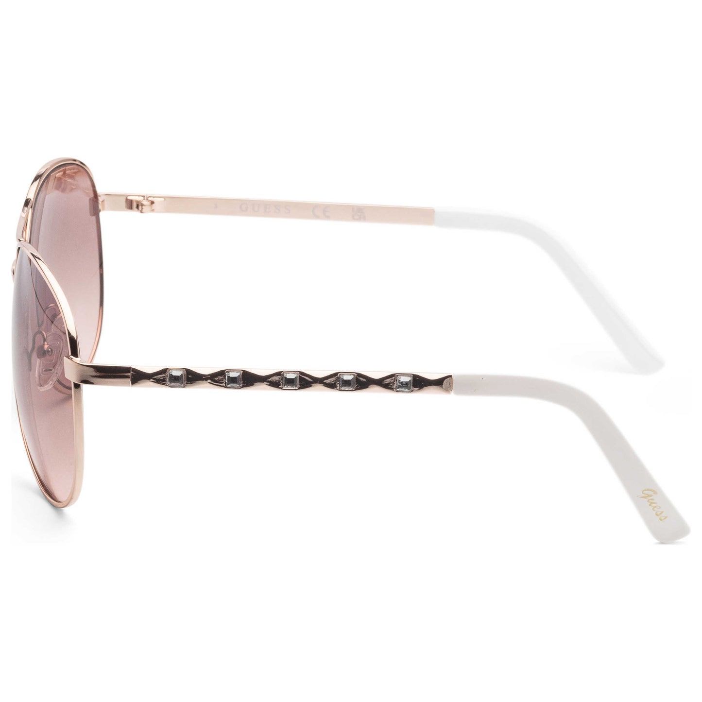Left view of Guess Factory Women's Sunglasses GF0408-28F