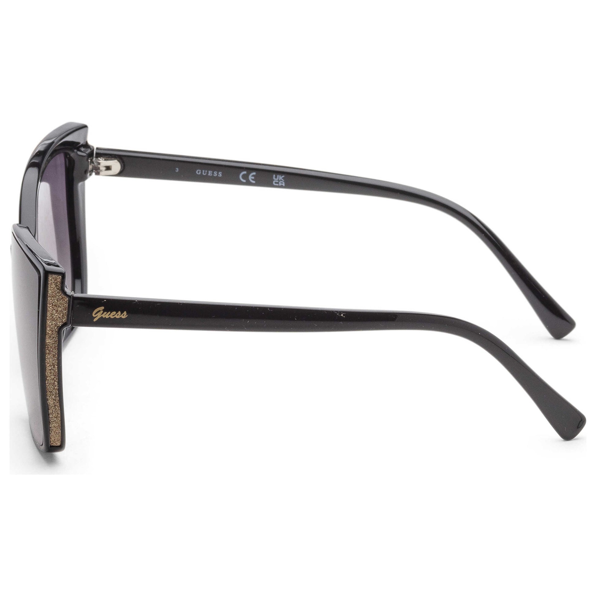 Left view of Guess Factory Women's Sunglasses GF0412-01B