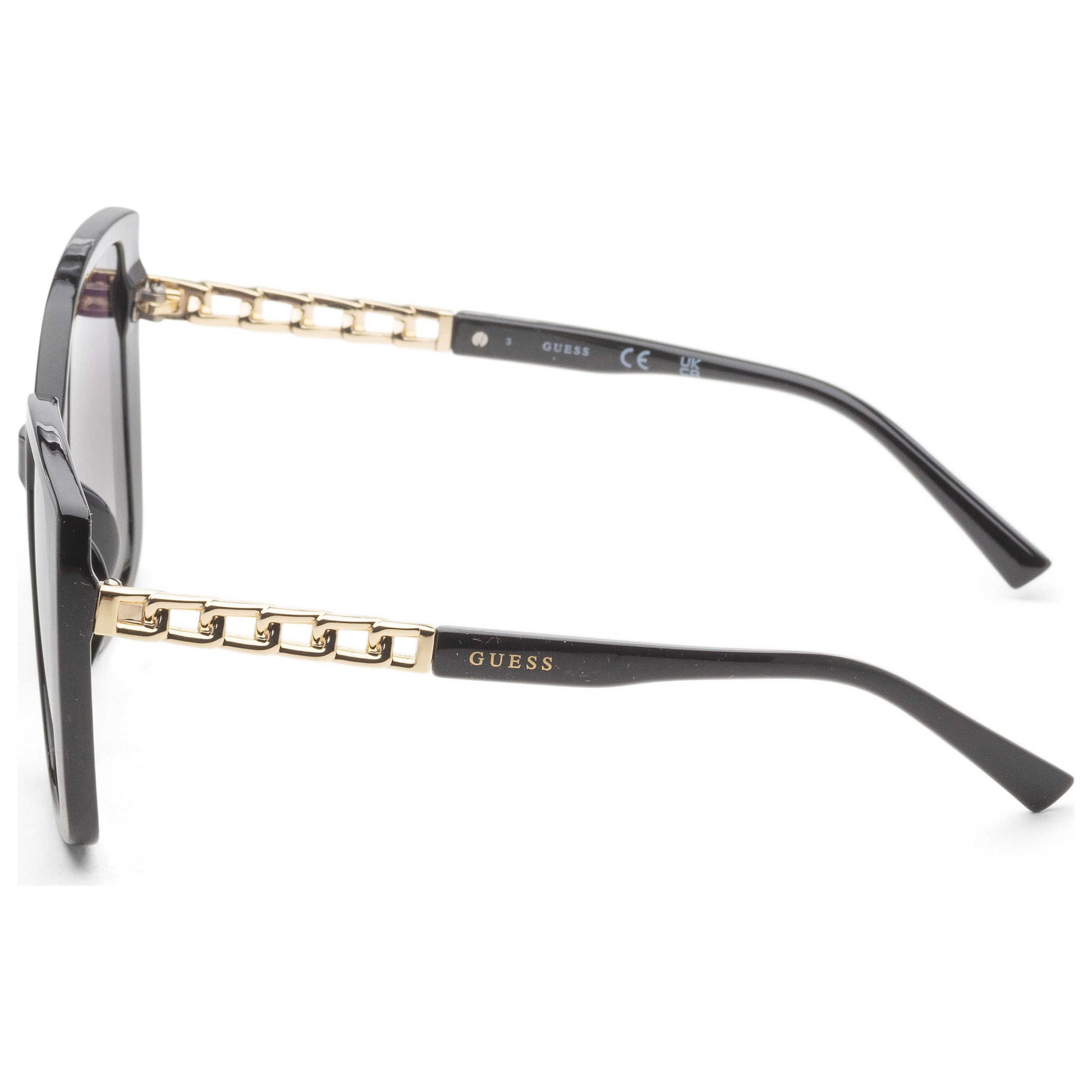 Left view of Guess Factory Women's Sunglasses GF0427-01B