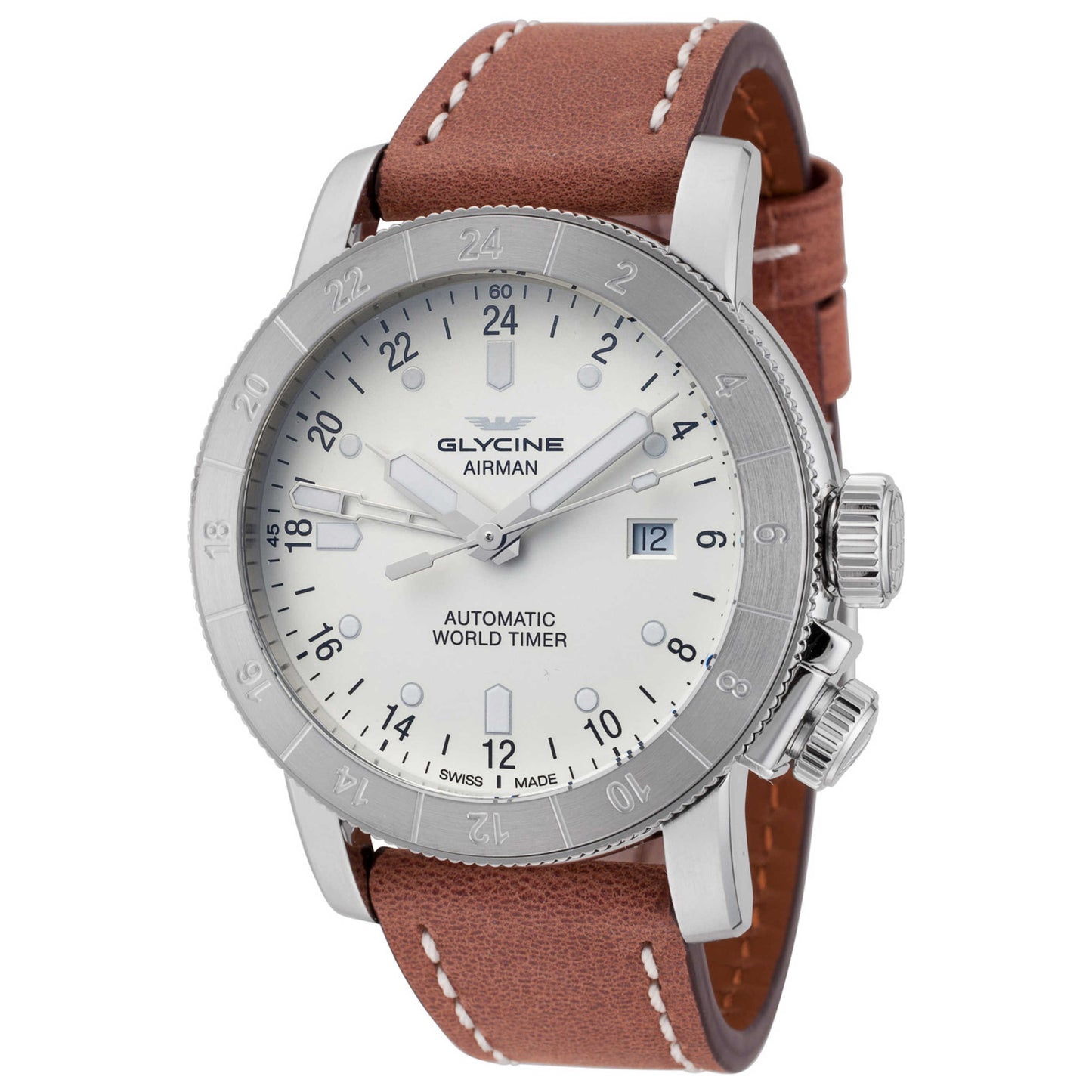 Front view of Glycine Airman 44 GMT Men's Automatic Watch GL0055