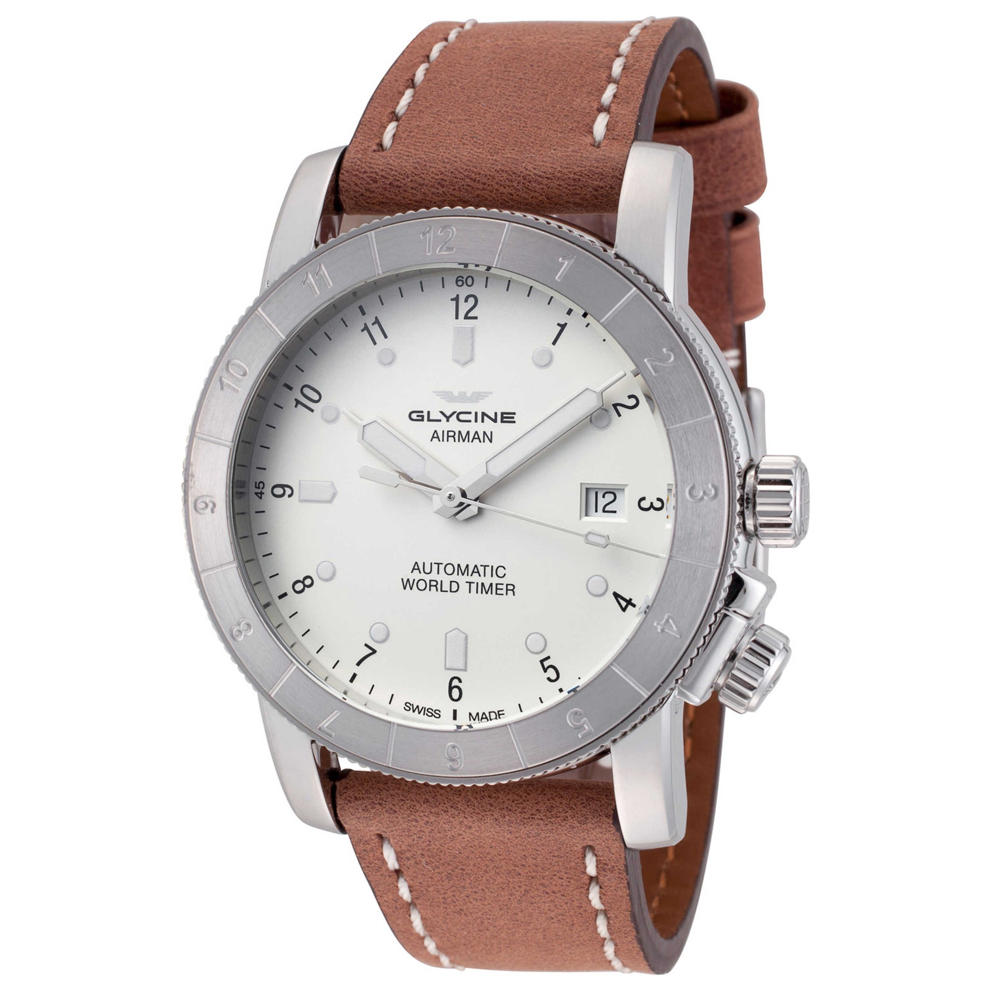 Front view of Glycine Airman Double Twelve Men's Automatic Watch GL0061