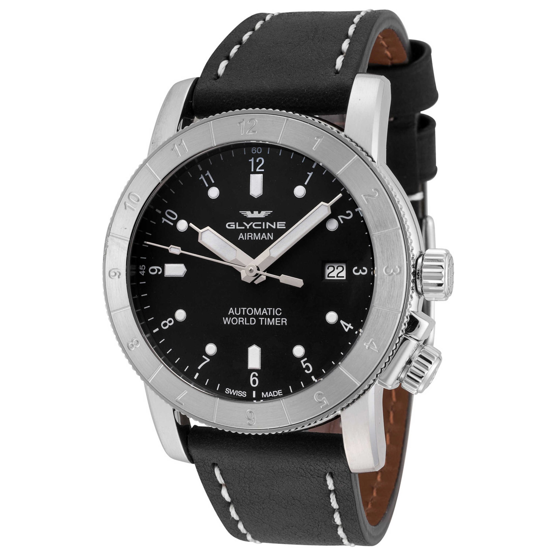Front view of Glycine Airman Double Twelve Men's Automatic Watch GL0063
