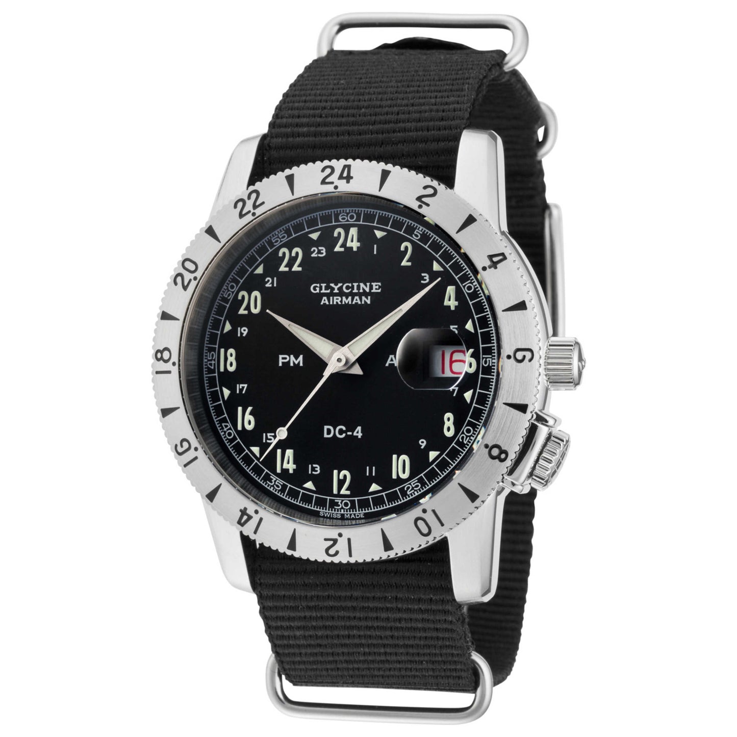 Front view of Glycine Airman DC-4 Purist Men's Automatic Watch GL0072