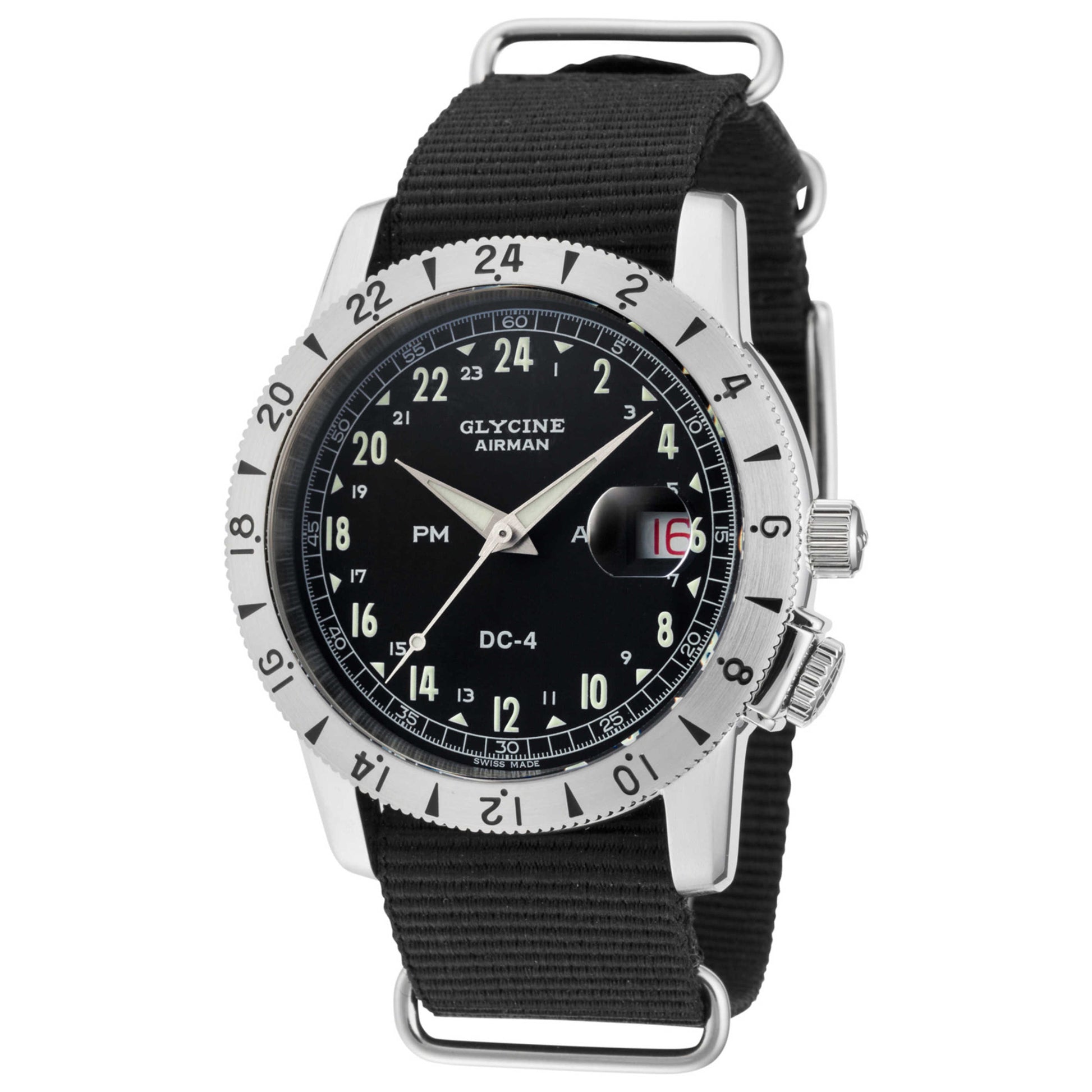 Front view of Glycine Airman DC-4 Purist Men's Automatic Watch GL0072