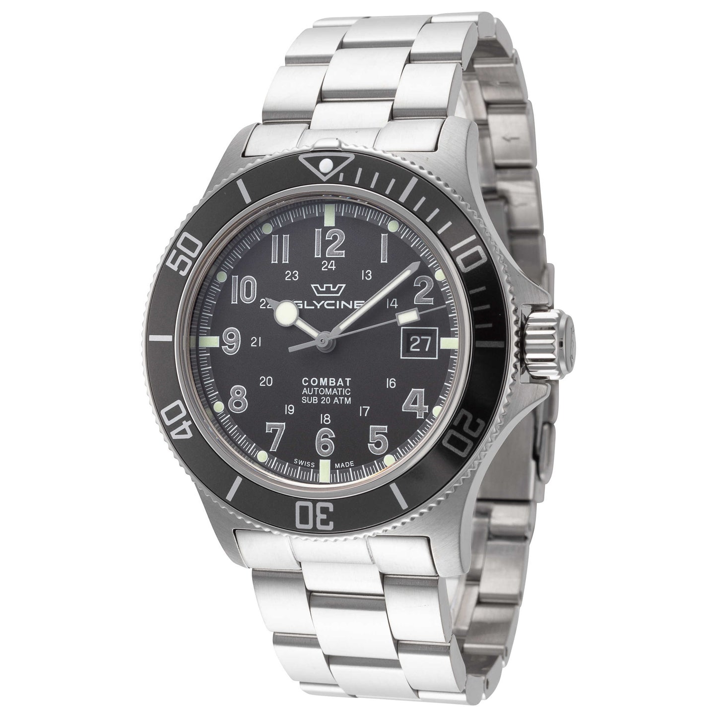 Front view of Glycine Combat Sub 42 Men's Automatic Watch GL0076